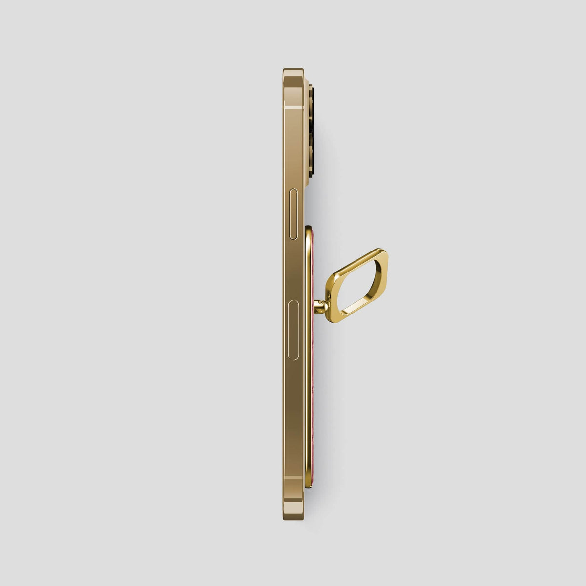 Pink MagSafe Ring iPhone 14 Pro Max Alligator with Gold Metal -3 | Pink-Gold