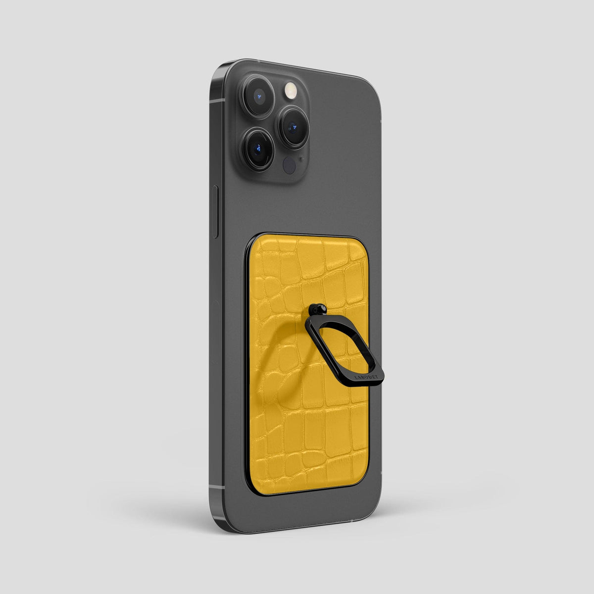 Yellow MagSafe Ring iPhone 14 Pro Max Alligator with Black Metal -2 | Yellow-Black