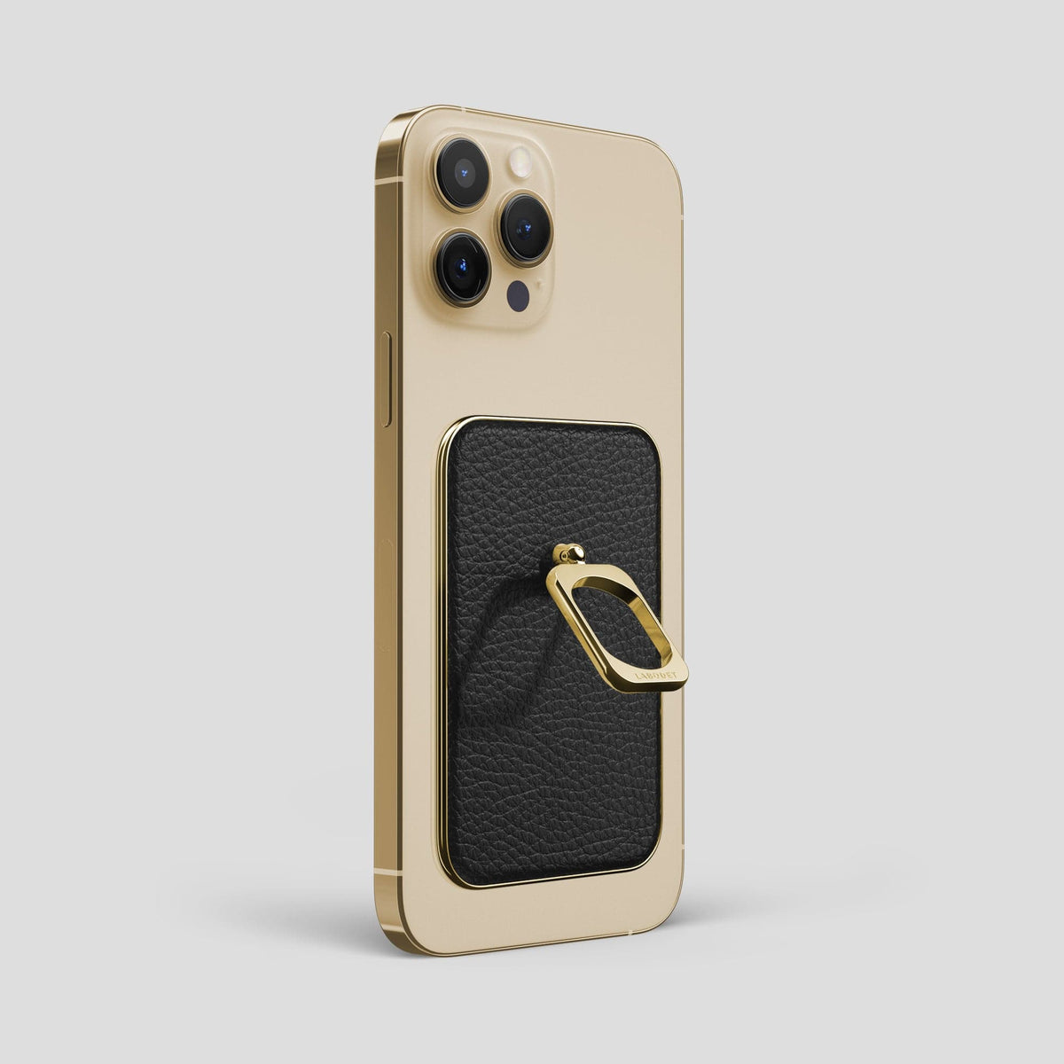 Black MagSafe Ring iPhone 14 Pro Max Calf with Gold Metal -1 | Black-Gold