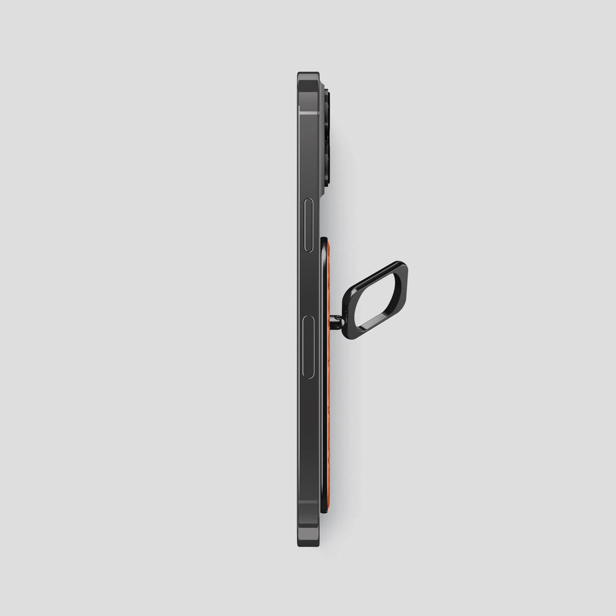 Orange MagSafe Ring iPhone 14 Pro Max Calf with Black Metal -3 | Orange-Black