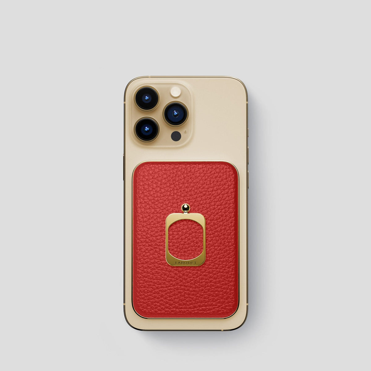 Red MagSafe Ring iPhone 14 Pro Calf with Gold Metal -2 | Red-Gold