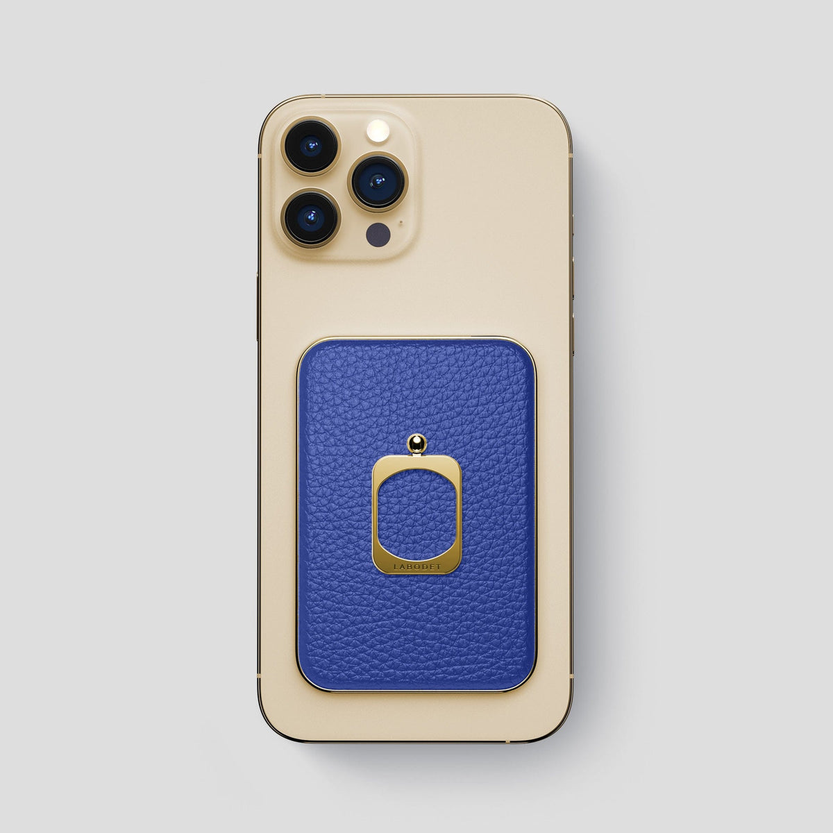 Royal Blue MagSafe Ring iPhone 14 Pro Max Calf with Gold Metal -2 | Royal-Blue-Gold