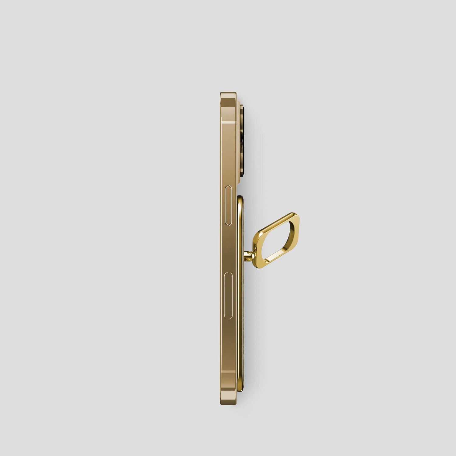 Taupe MagSafe Ring iPhone 14 Pro Calf with Gold Metal -3 | Taupe-Gold