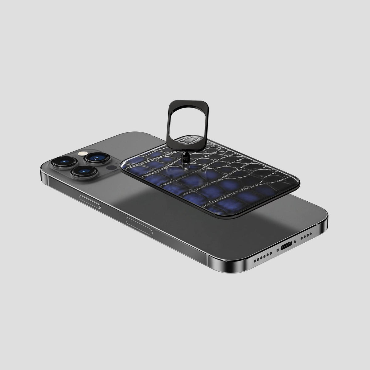 Havana-Blue iPhone 14 Pro Max MagSafe Ring with Black Metal -4 | Havana-Blue-Black