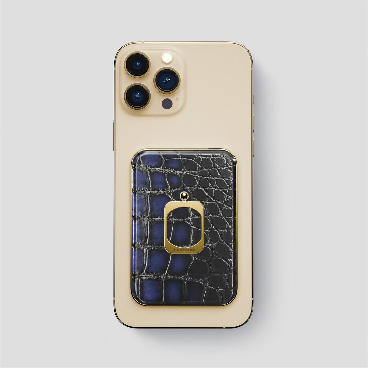 Havana-Blue iPhone 14 Pro Max MagSafe Ring with Gold Metal -2 | Havana-Blue-Gold