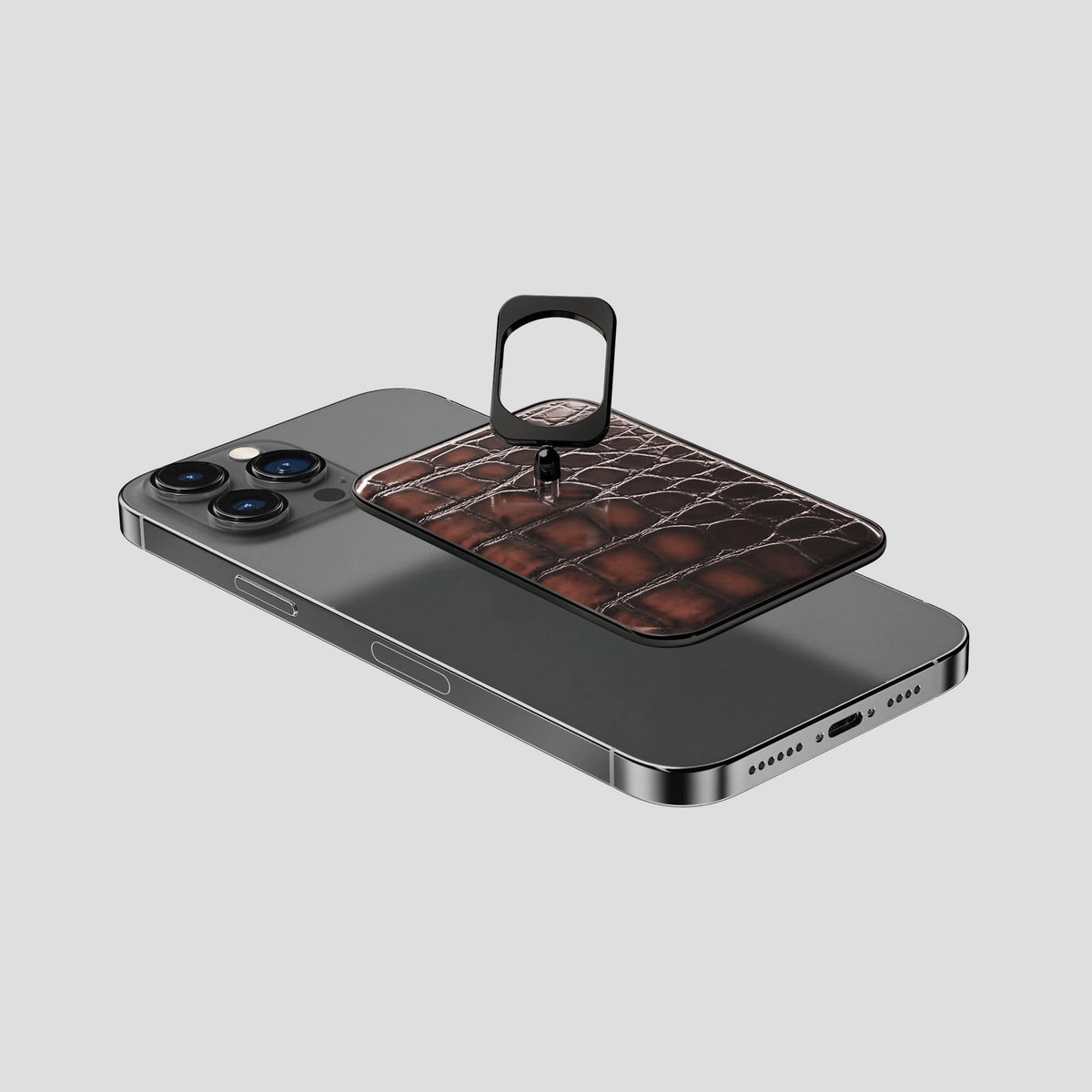 Havana-Brown iPhone 14 Pro Max MagSafe Ring with Black Metal -4 | Havana-Brown-Black