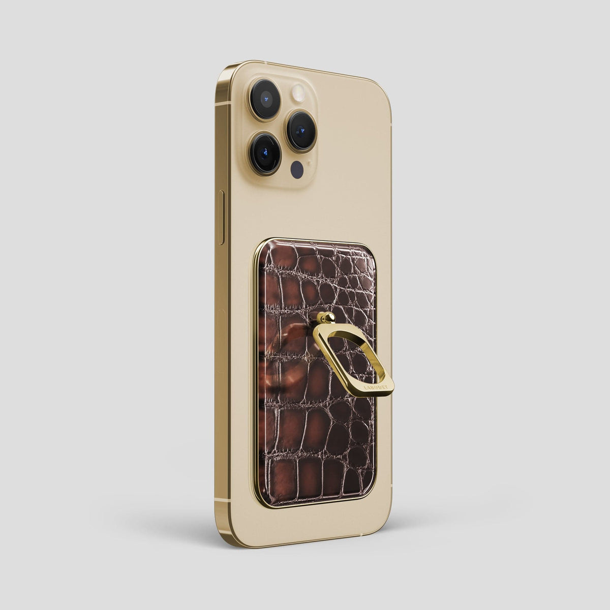 Havana-Brown iPhone 14 Pro Max MagSafe Ring with Gold Metal -1 | Havana-Brown-Gold