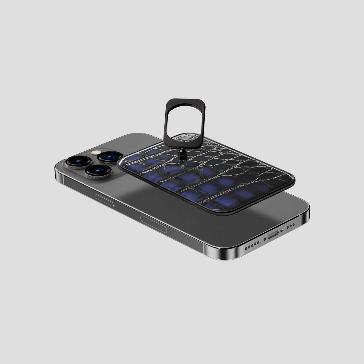 Havana-Blue iPhone 14 Pro MagSafe Ring with Black Metal -4 | Havana-Blue-Black