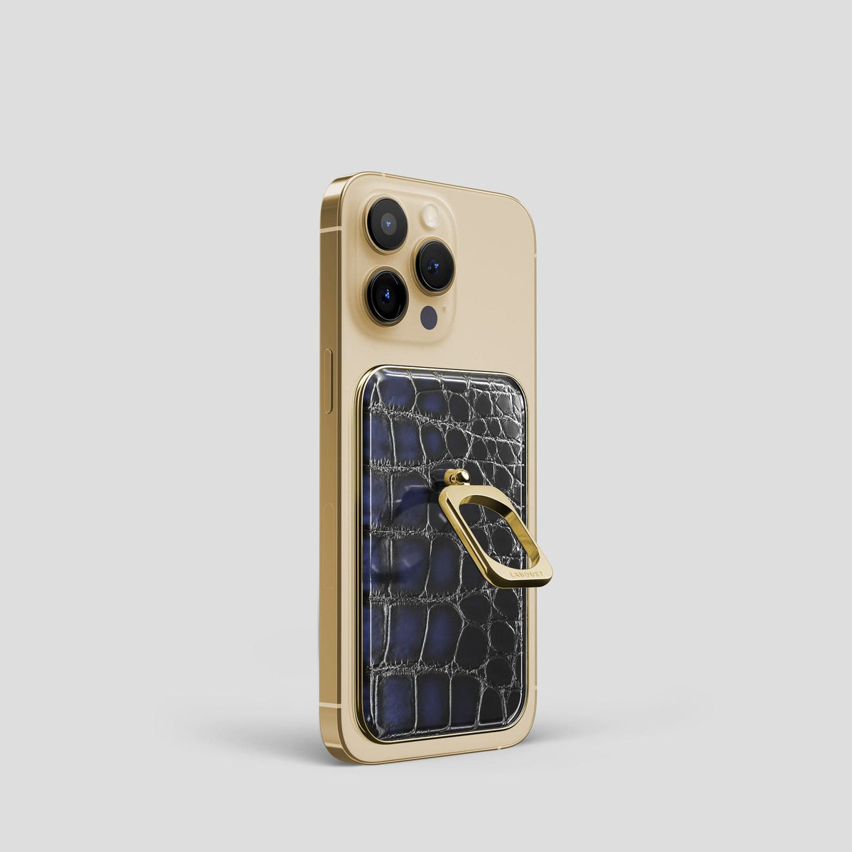 Havana-Blue iPhone 14 Pro MagSafe Ring with Gold Metal -1 | Havana-Blue-Gold