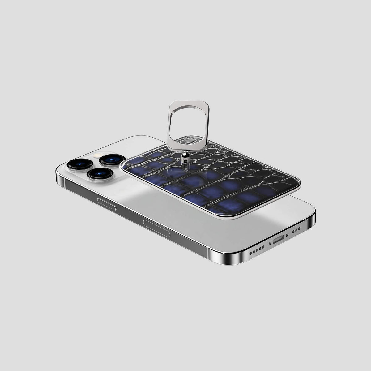 Havana-Blue iPhone 14 Pro MagSafe Ring with Steel Metal -4 | Havana-Blue-Steel