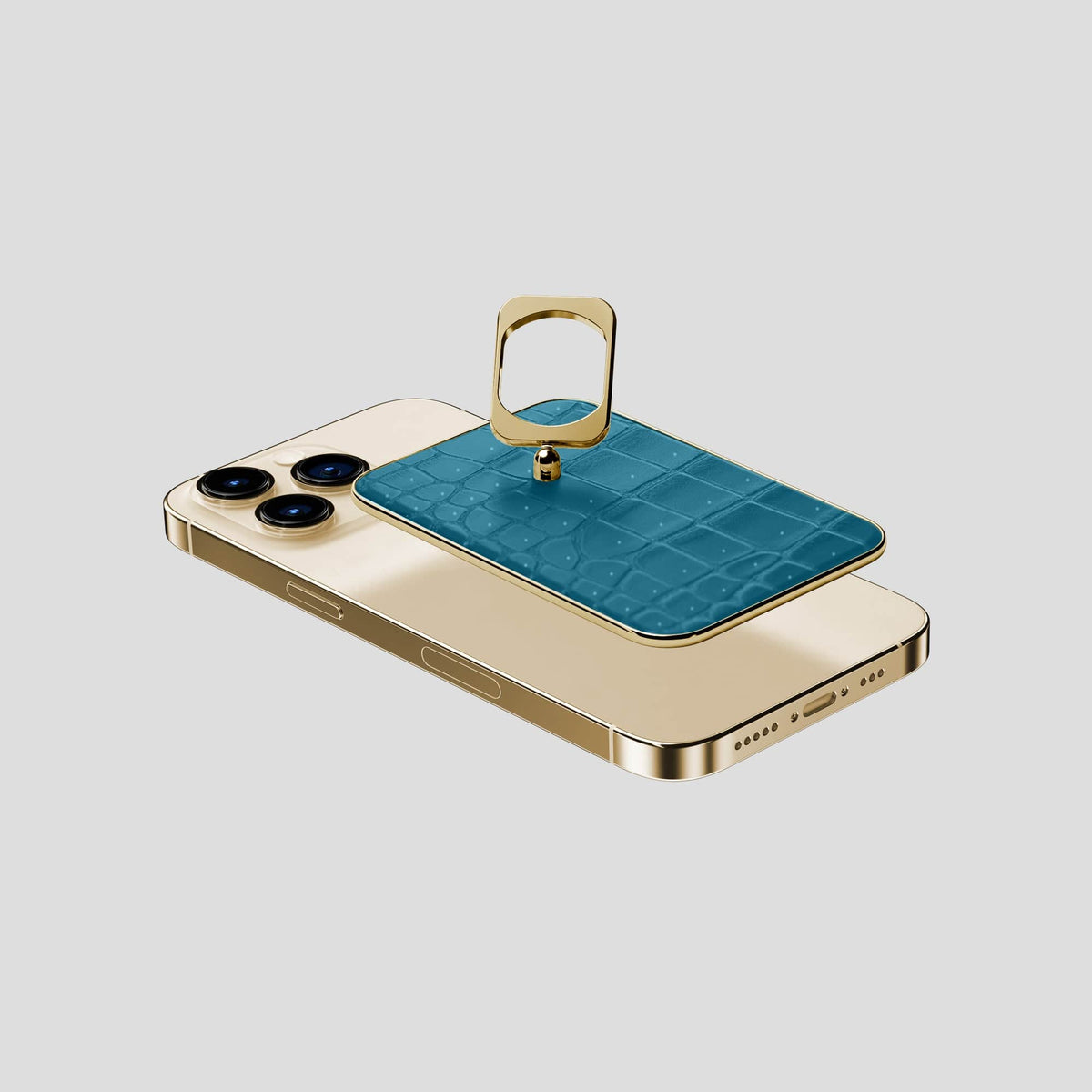 Duck Blue MagSafe Ring iPhone 14 Pro Max with Gold Metal -4 | Duck-Blue-Gold