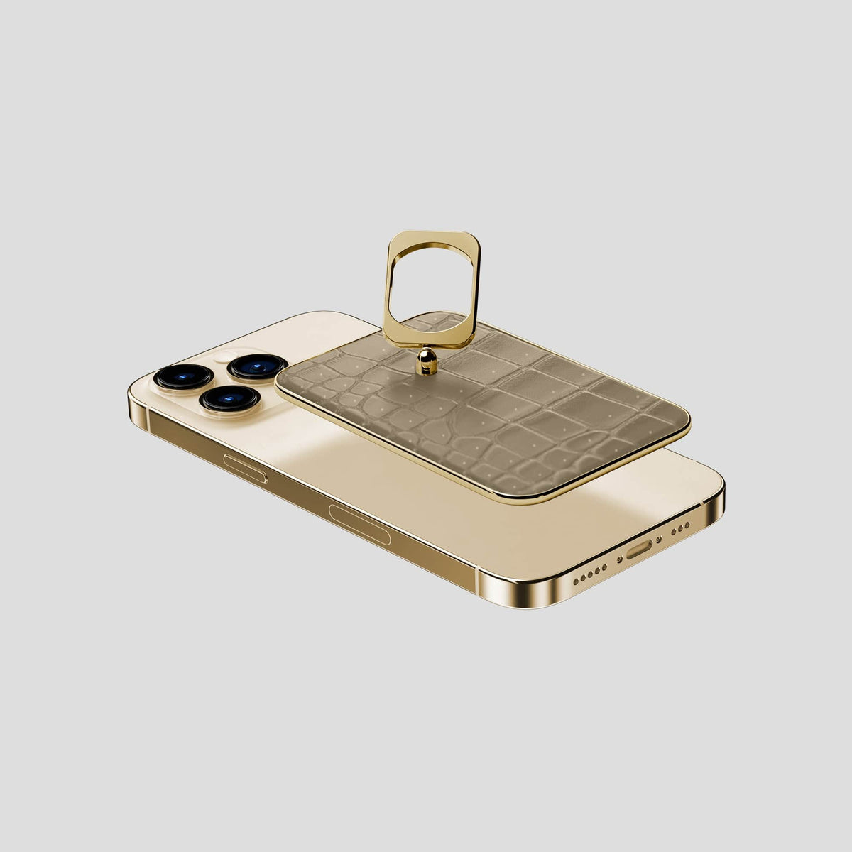 Kaki-Green MagSafe Ring iPhone 14 Pro Max with Gold Metal -4 | Kaki-Green-Gold