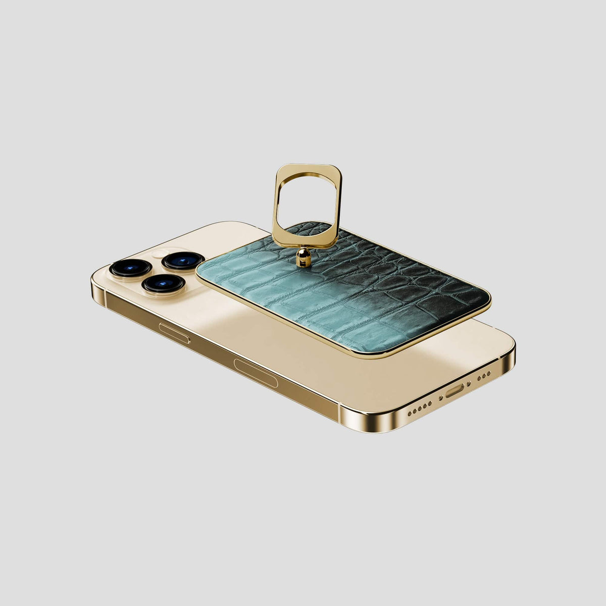 Light-Mint iPhone 14 Pro Himalaya MagSafe Ring with Gold Metal -4 | Light-Mint-Gold