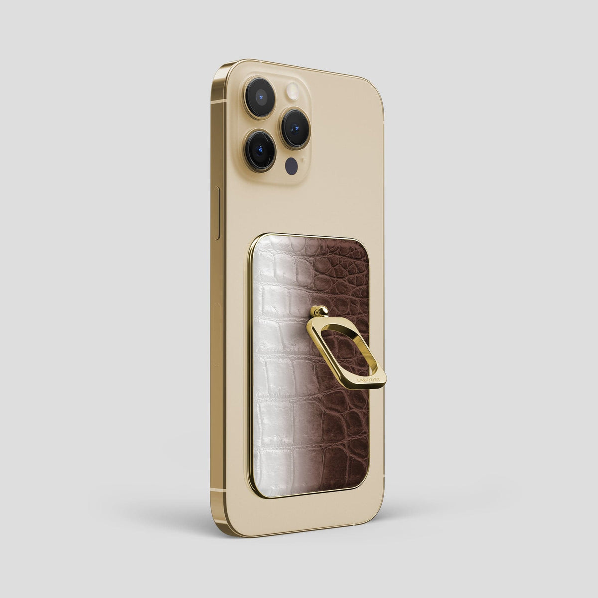 Dark Brown iPhone 14 Pro Max Himalaya MagSafe Ring with Gold Metal -2 | Dark-Brown-Gold