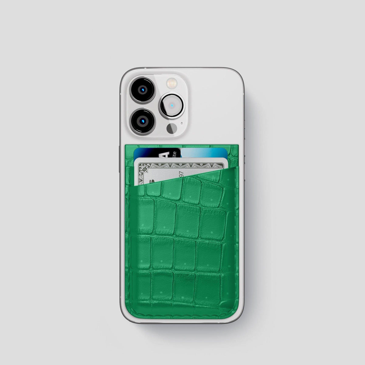 Cactus-Green iPhone 14 Pro Magsafe Wallet Porosus Crocodile -1 | Cactus-Green