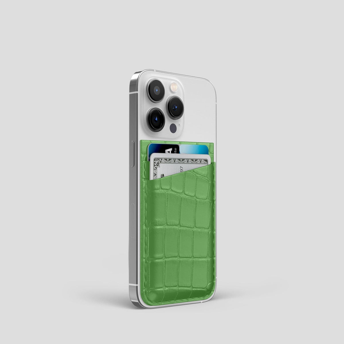 Apple-Green iPhone 14 Pro MagSafe Wallet Alligator -2 | Apple-Green