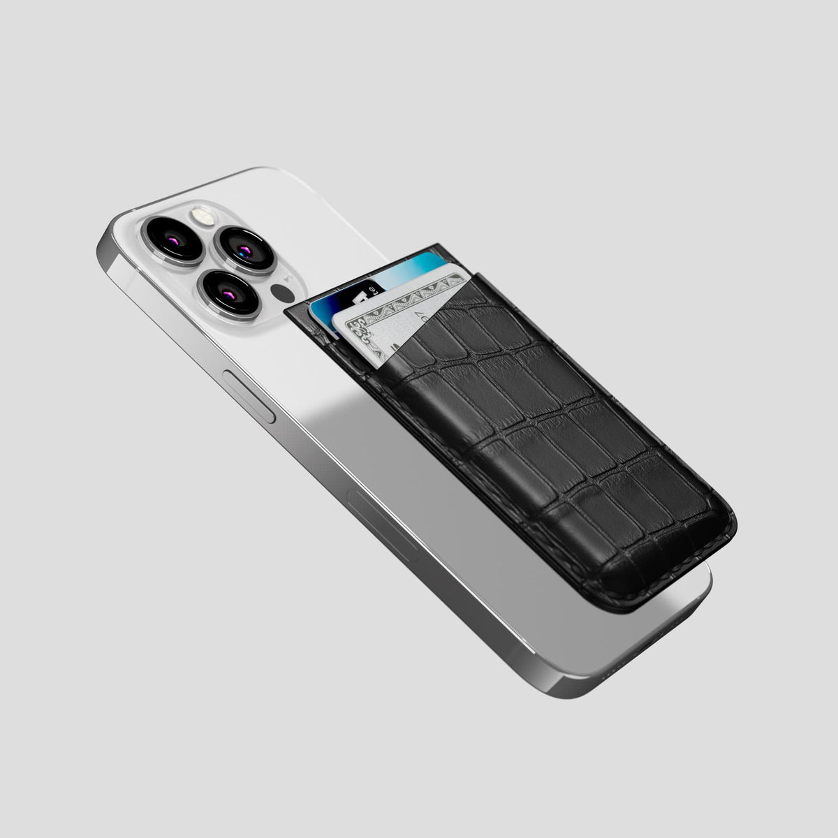 Black iPhone 14 Pro MagSafe Wallet Alligator -4 | Black