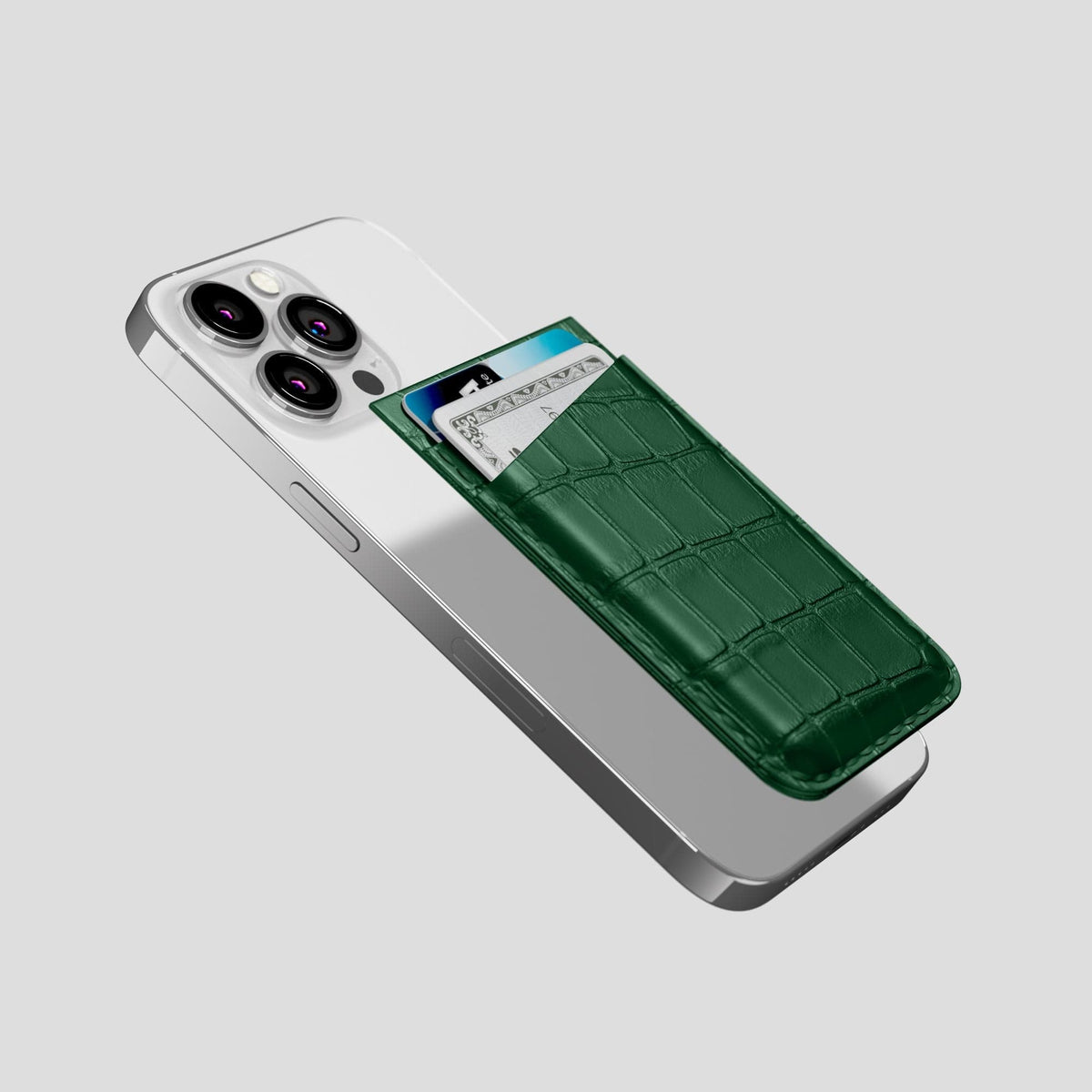 Forest-Green iPhone 14 Pro MagSafe Wallet Alligator -4 | Forest-Green