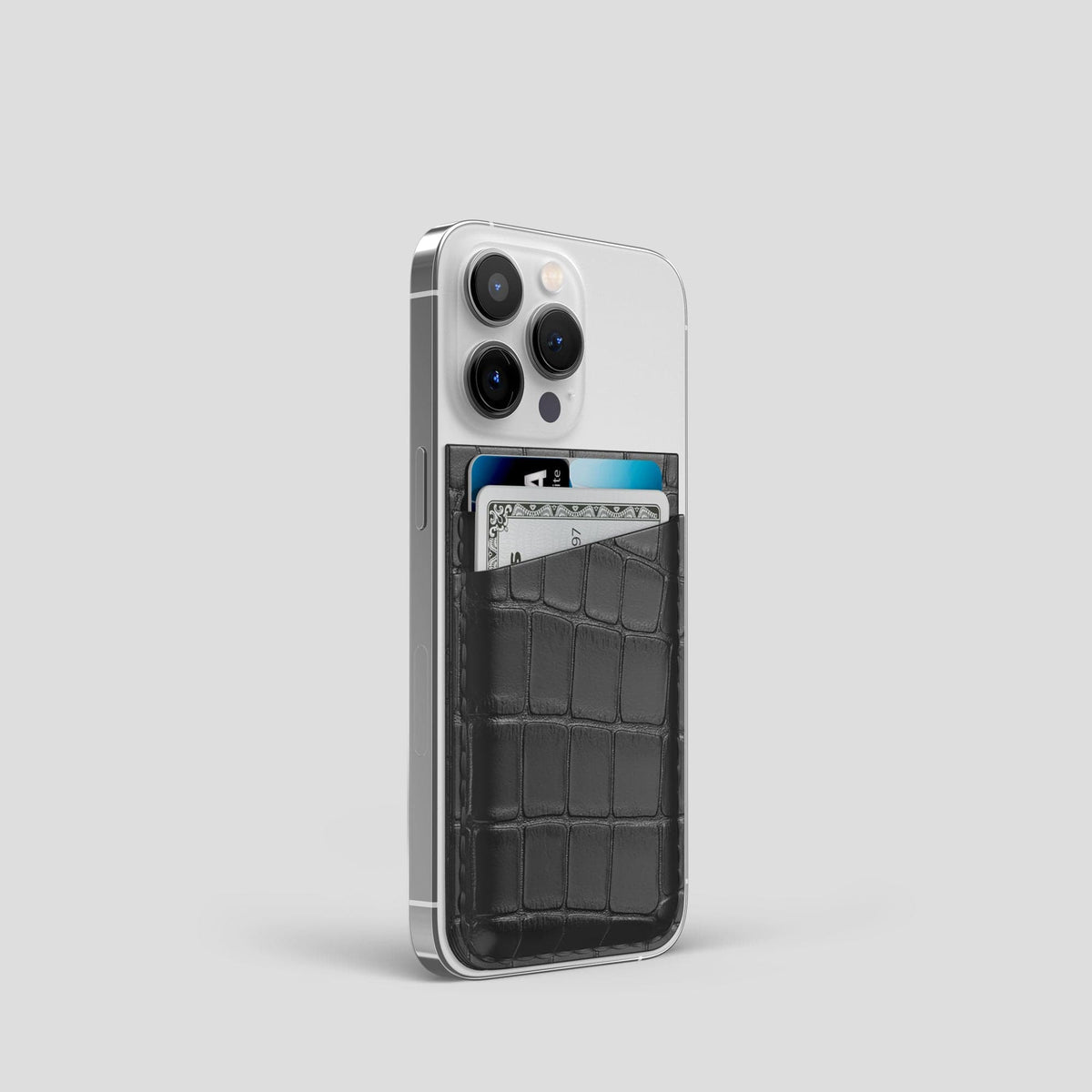 Grey iPhone 13 Pro MagSafe Wallet Alligator -2 | Grey