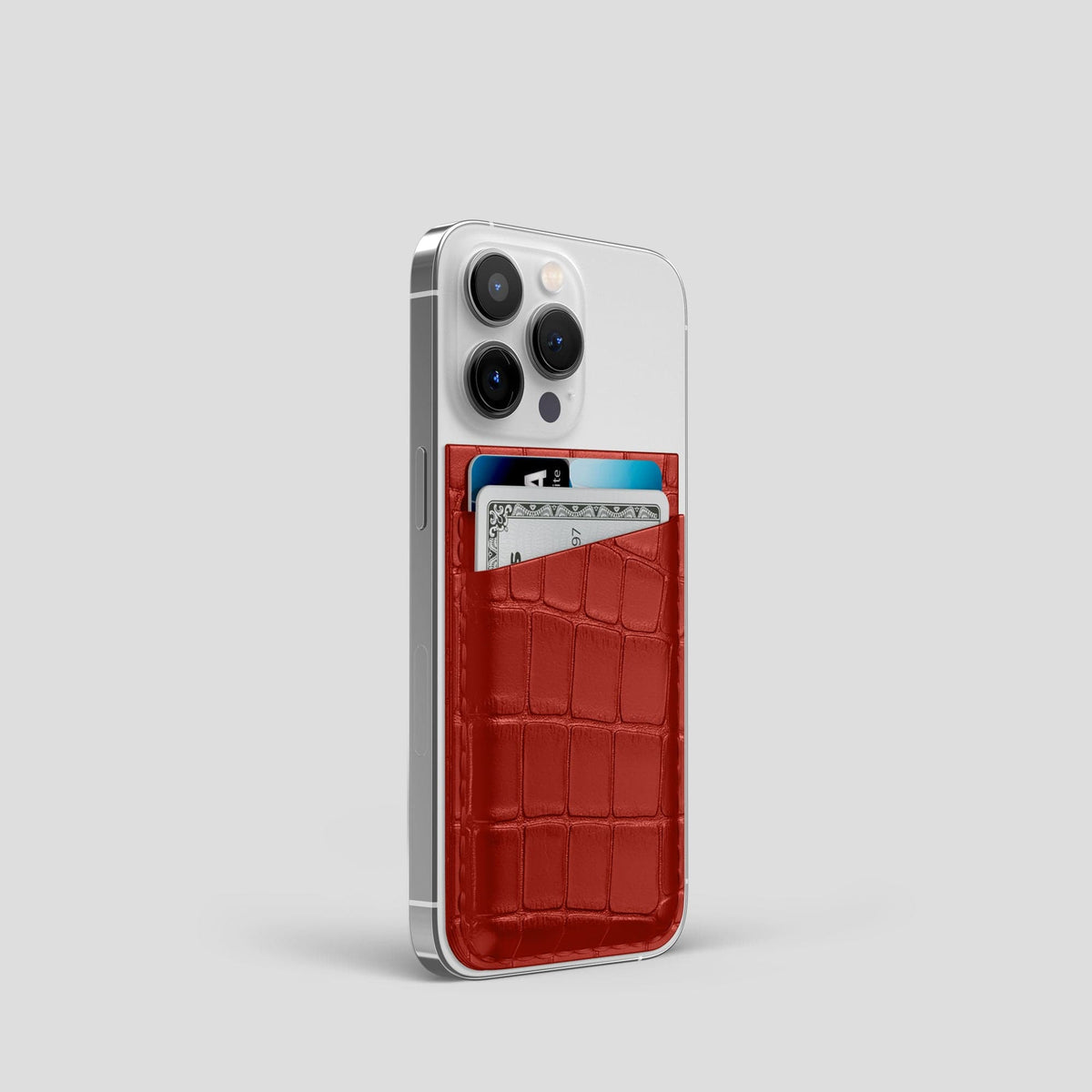 Red iPhone 13 Pro MagSafe Wallet Alligator -2 | Red