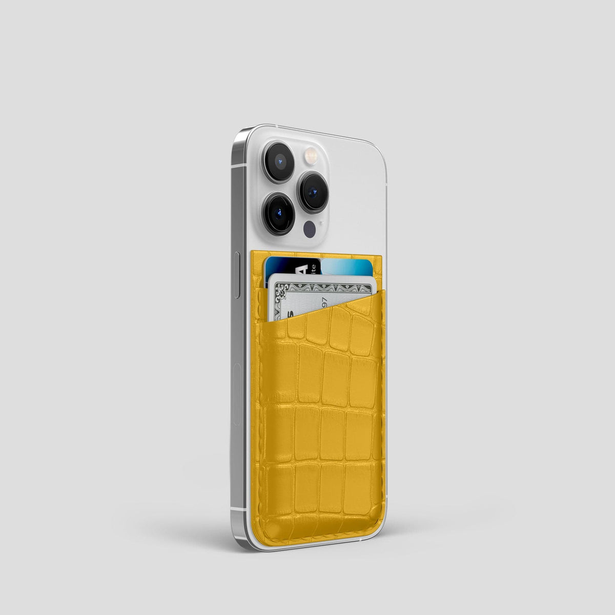 Yellow iPhone 14 Pro MagSafe Wallet Alligator -2 | Yellow