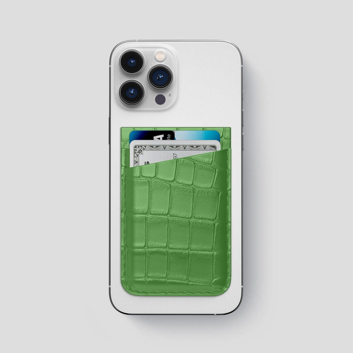 Apple-Green iPhone 14 Pro Max MagSafe Wallet Alligator -1 | Apple-Green