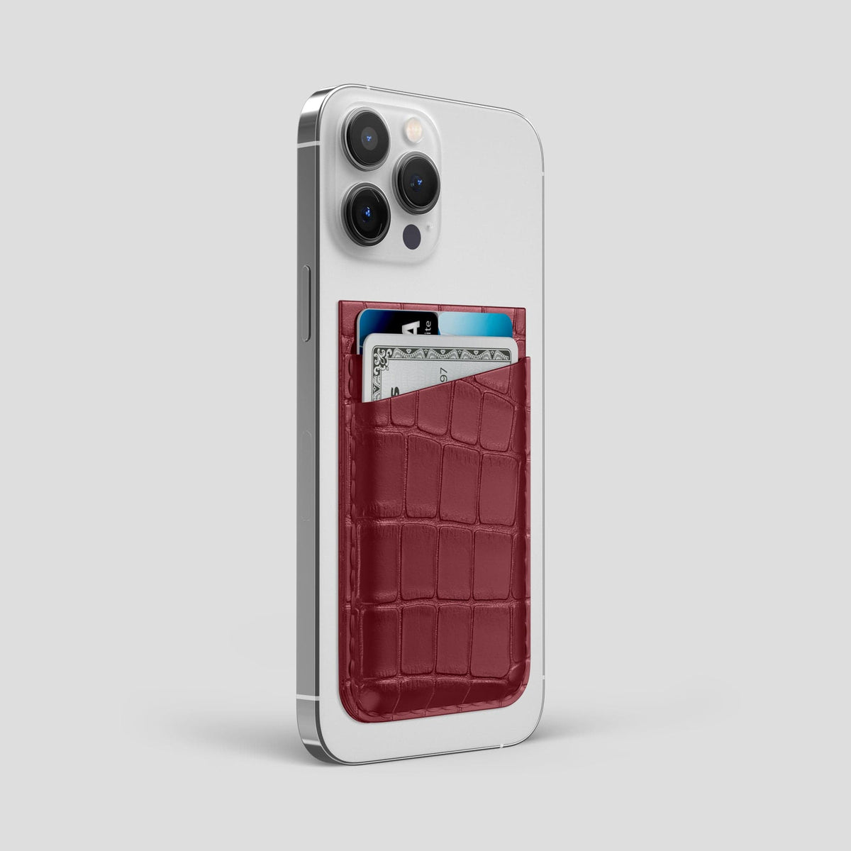 Burgundy iPhone 14 Pro Max MagSafe Wallet Alligator -2 | Burgundy