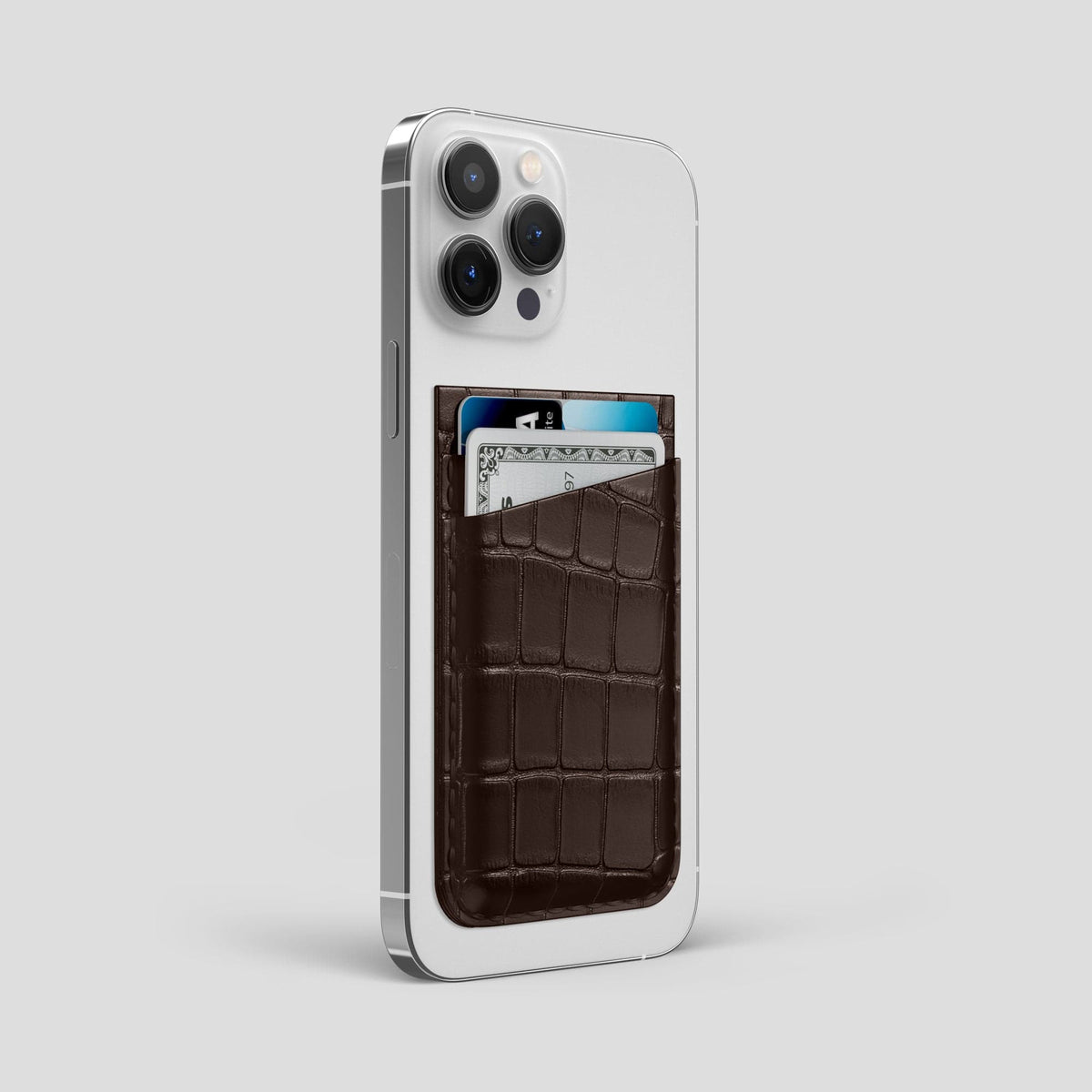 Dark Brown iPhone 14 Pro Max MagSafe Wallet Alligator -2 | Dark-Brown