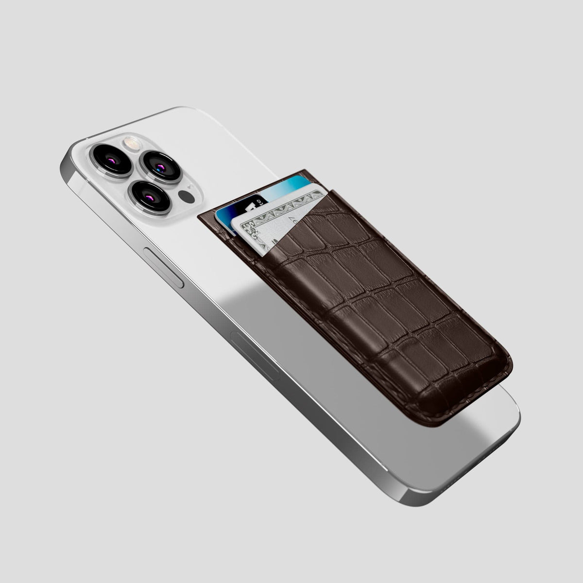 Dark Brown iPhone 14 Pro Max MagSafe Wallet Alligator -4 | Dark-Brown
