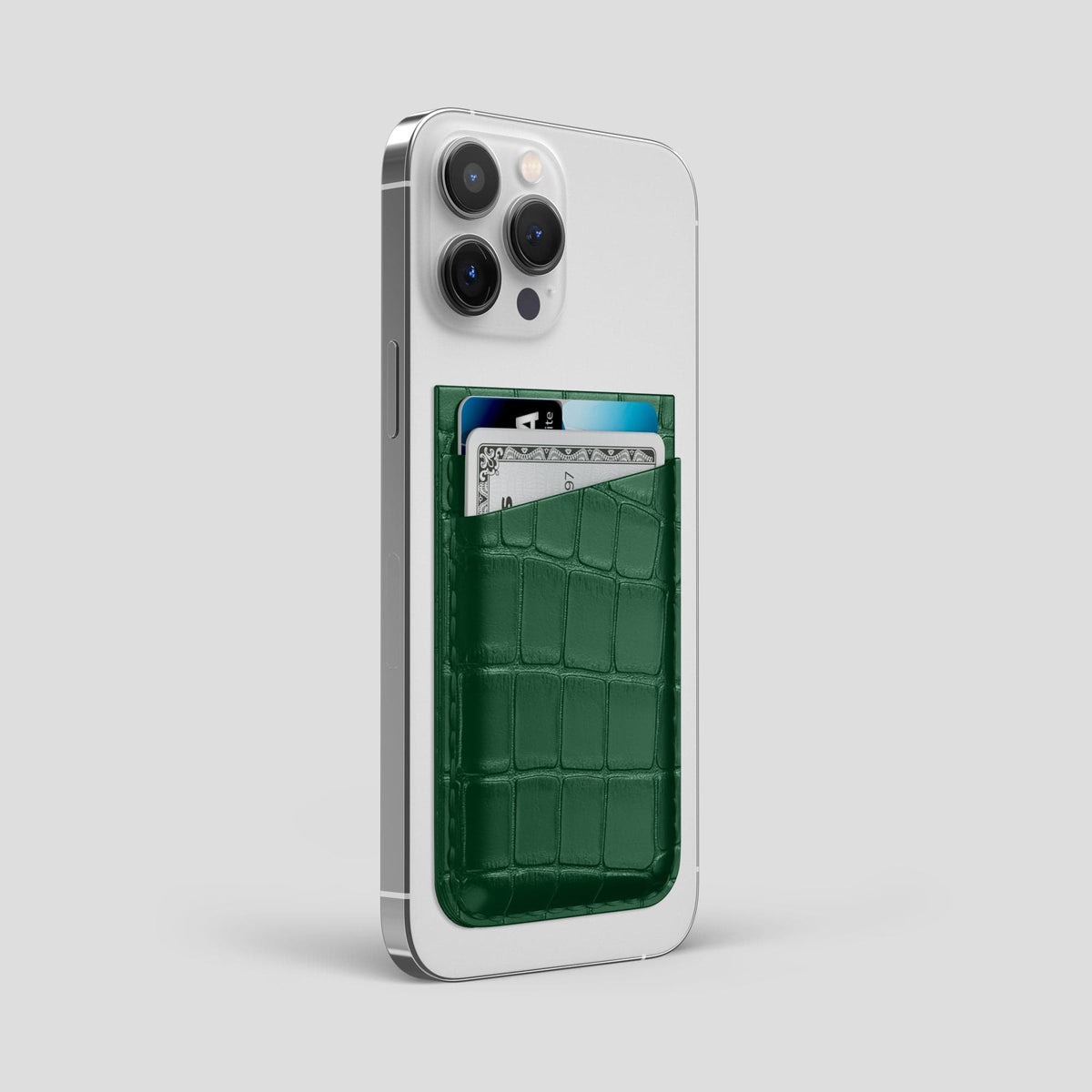 Forest-Green iPhone 13 Pro Max MagSafe Wallet Alligator -2 | Forest-Green