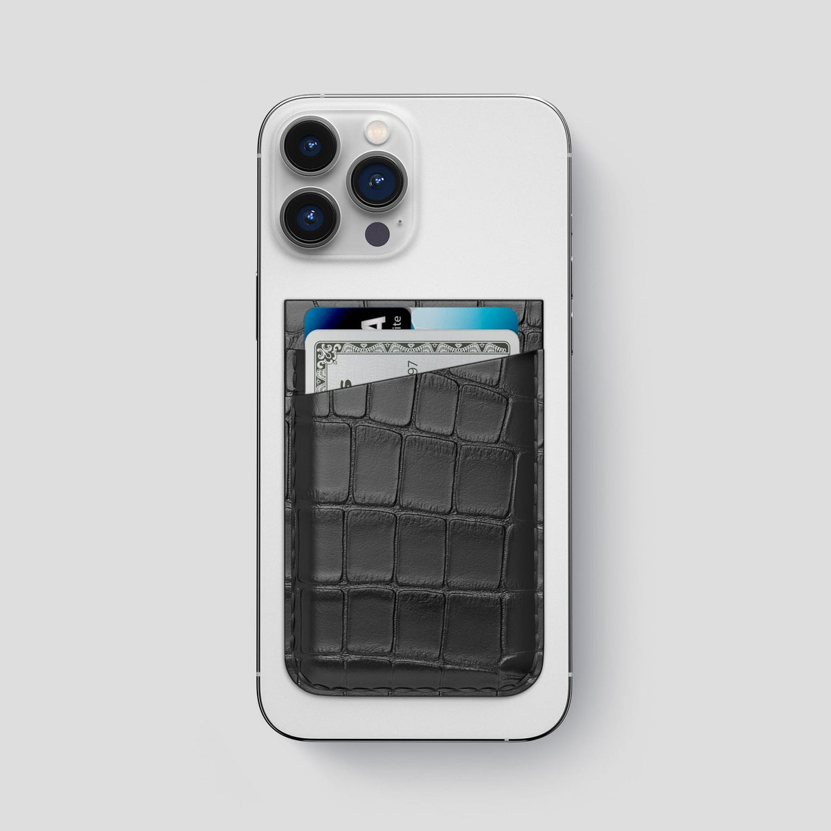 Grey iPhone 14 Pro Max MagSafe Wallet Alligator -1 | Grey