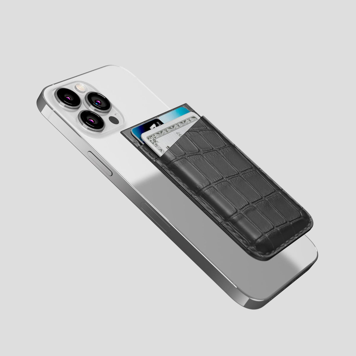 Grey iPhone 13 Pro Max MagSafe Wallet Alligator -4 | Grey