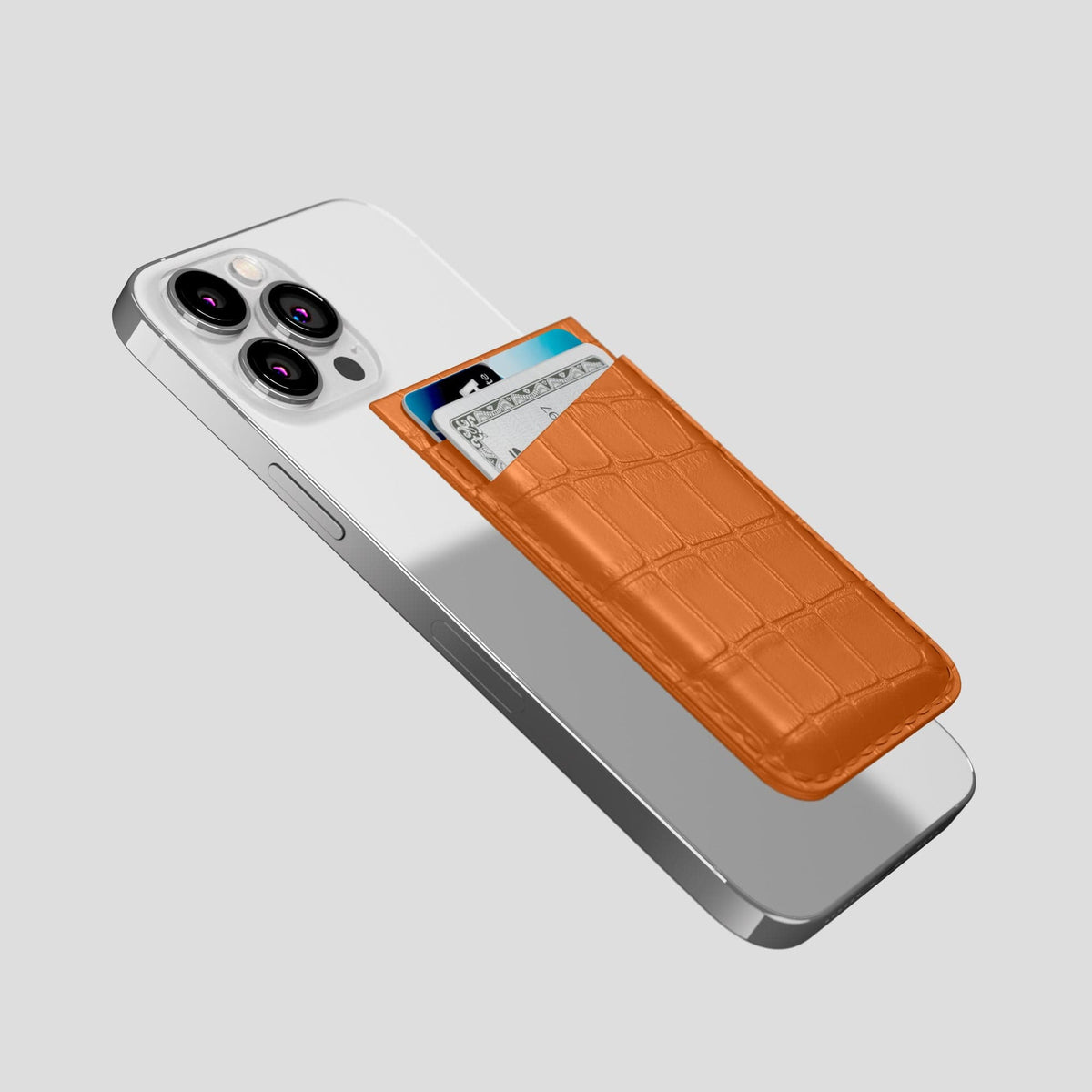Orange iPhone 13 Pro Max MagSafe Wallet Alligator -4 | Orange