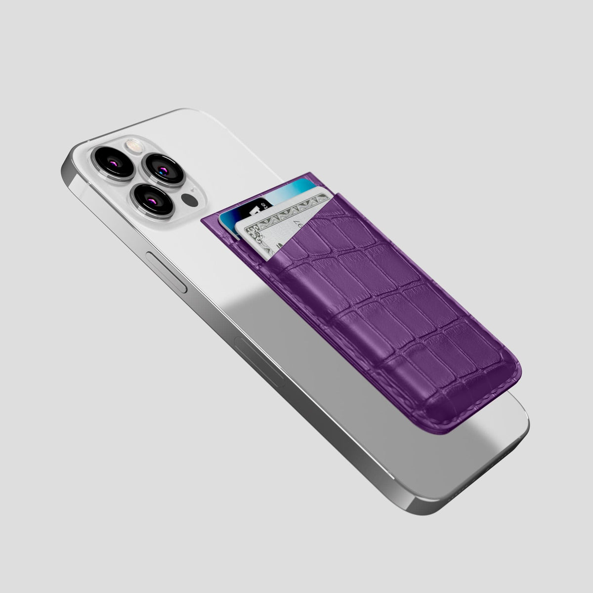 Purple iPhone 13 Pro Max MagSafe Wallet Alligator -4 | Purple
