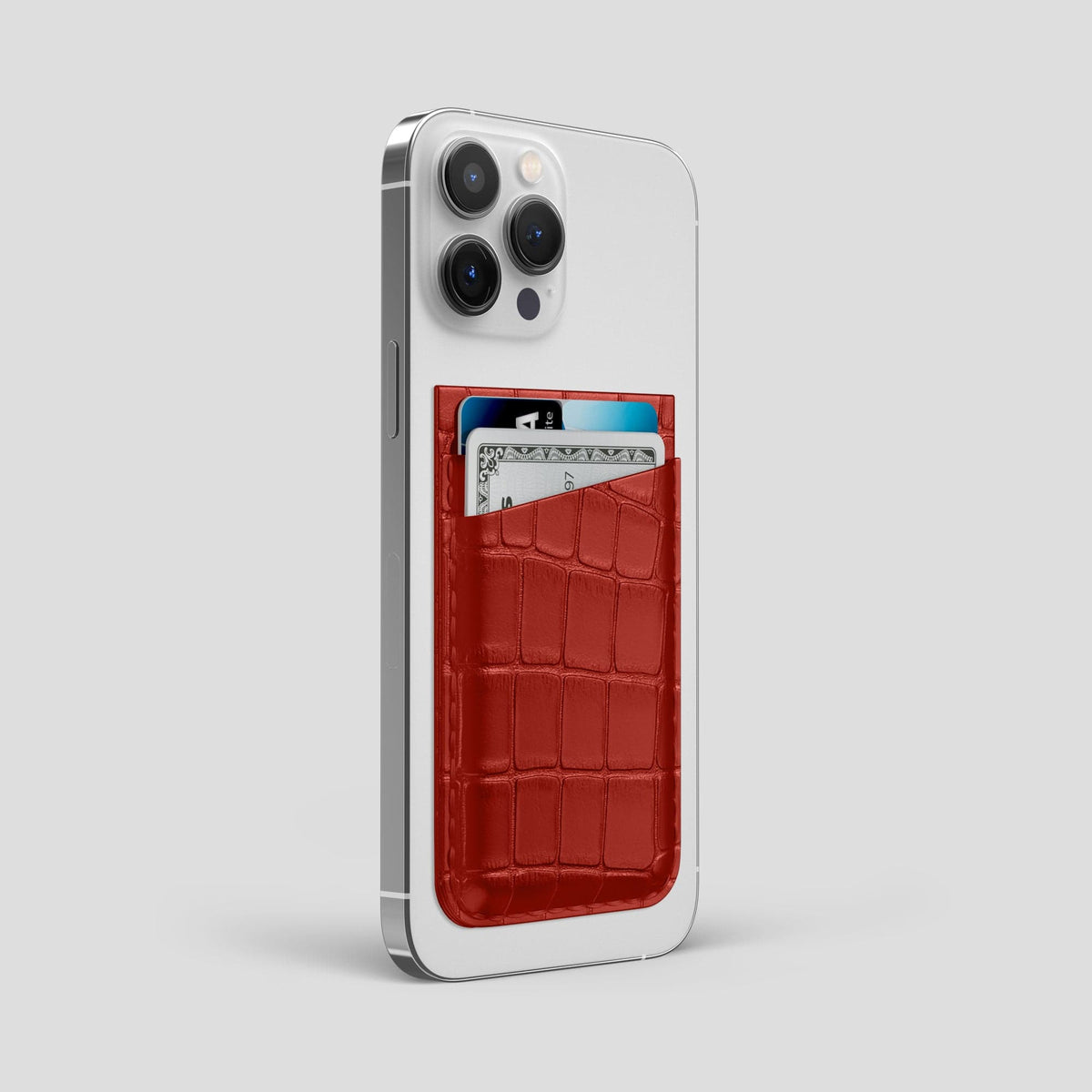 Red iPhone 13 Pro Max MagSafe Wallet Alligator -2 | Red