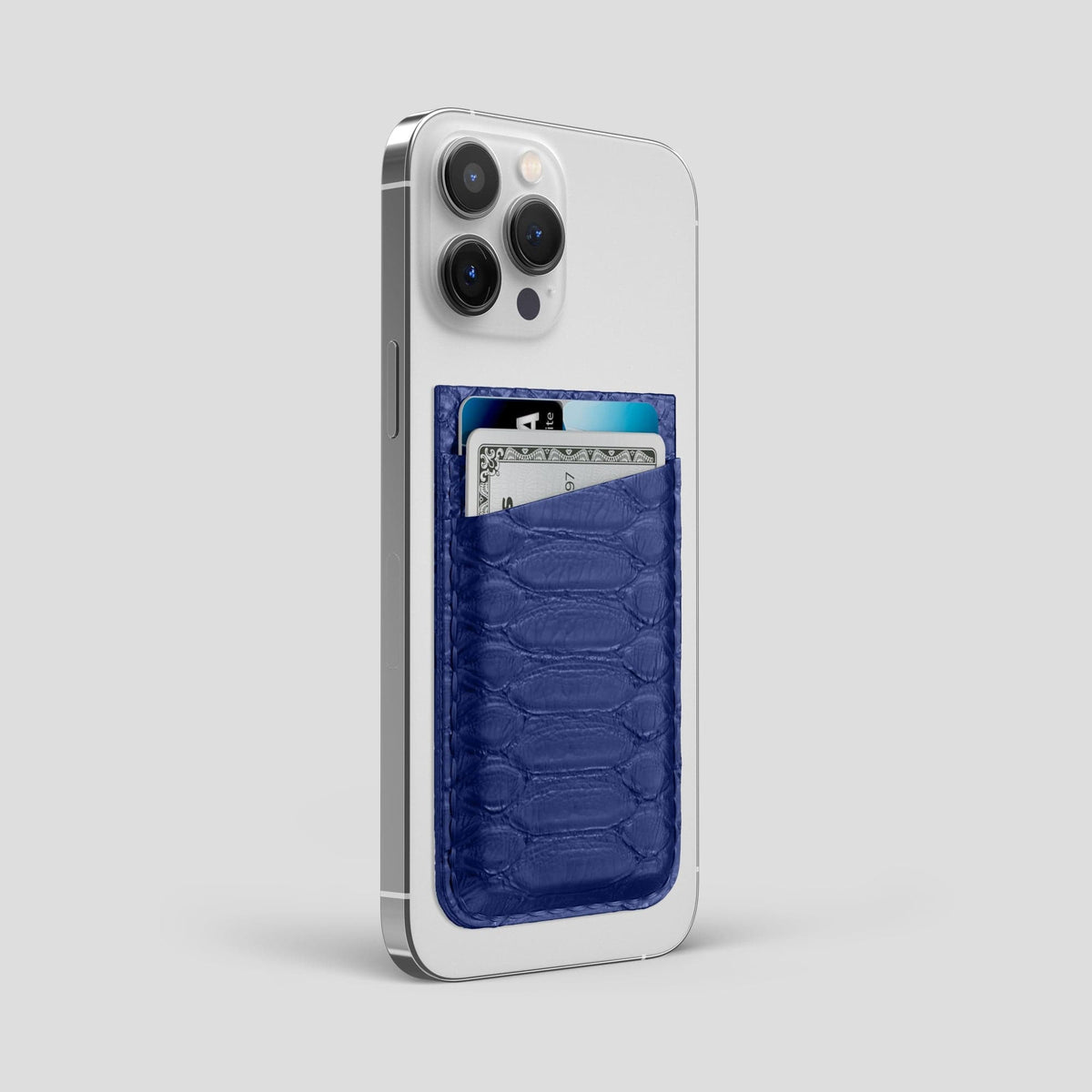 Navy Blue iPhone 14 Pro Max MagSafe Wallet Python -2 | Navy-Blue