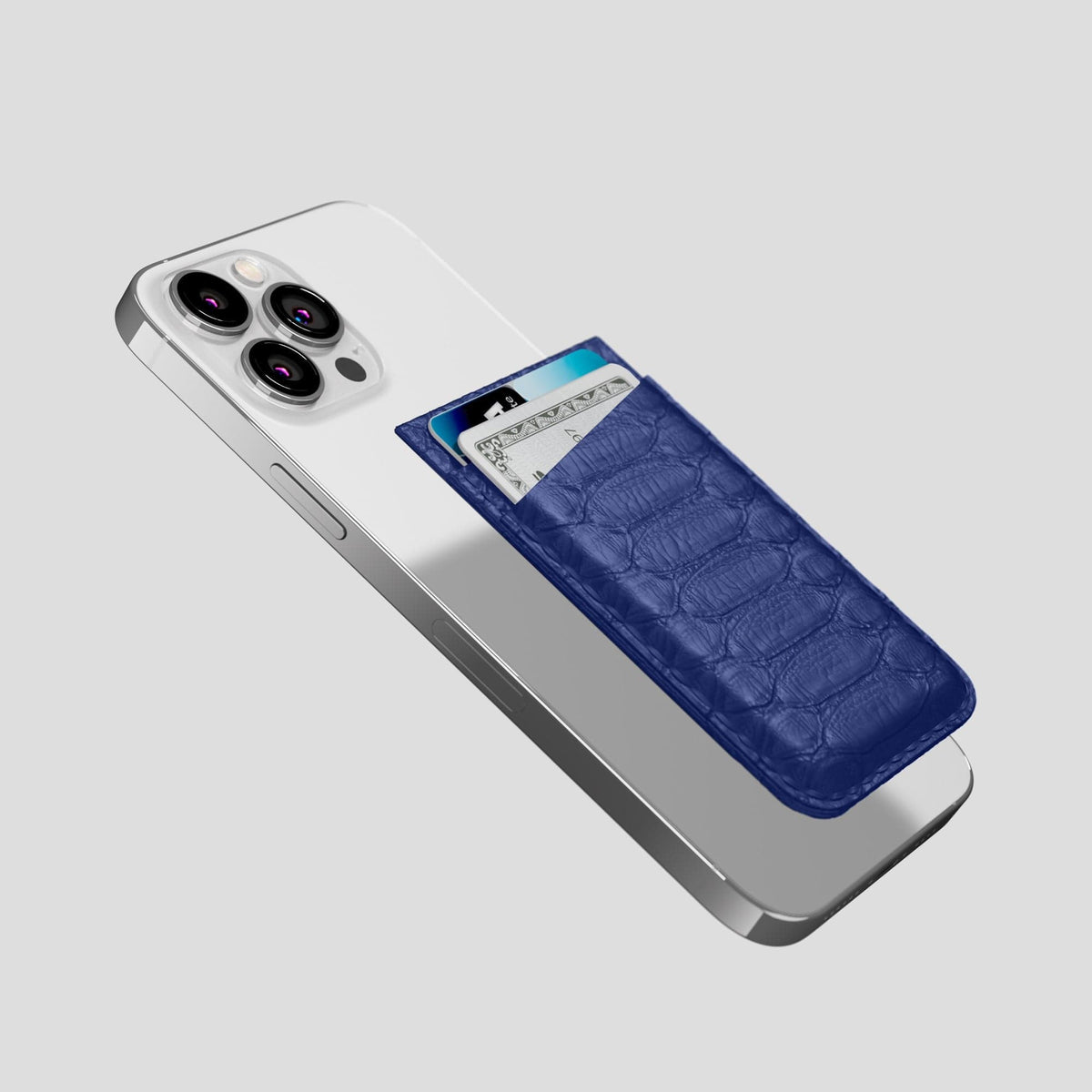 Navy Blue iPhone 14 Pro Max MagSafe Wallet Python -4 | Navy-Blue