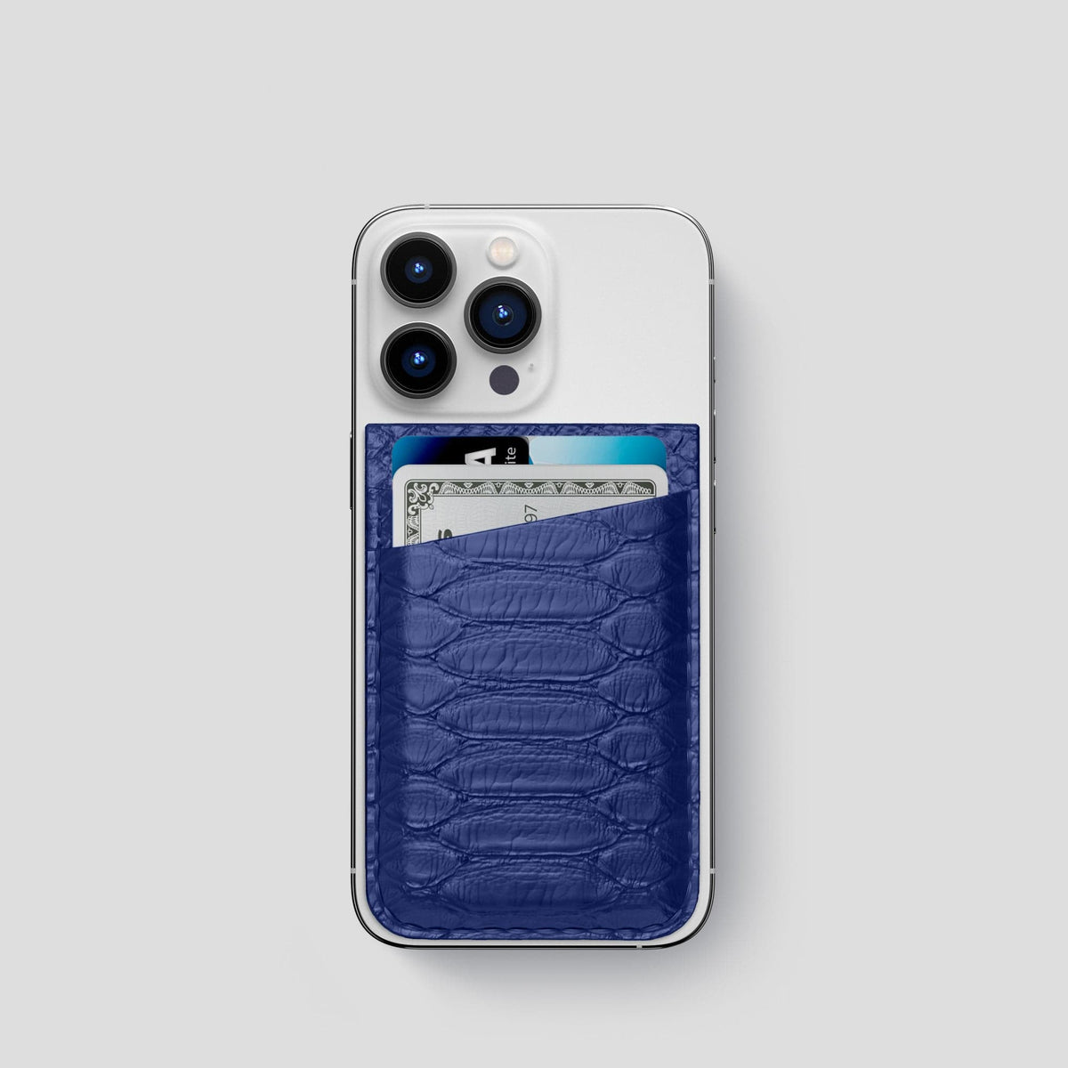 Navy Blue iPhone 13 Pro MagSafe Wallet Python -1 | Navy-Blue
