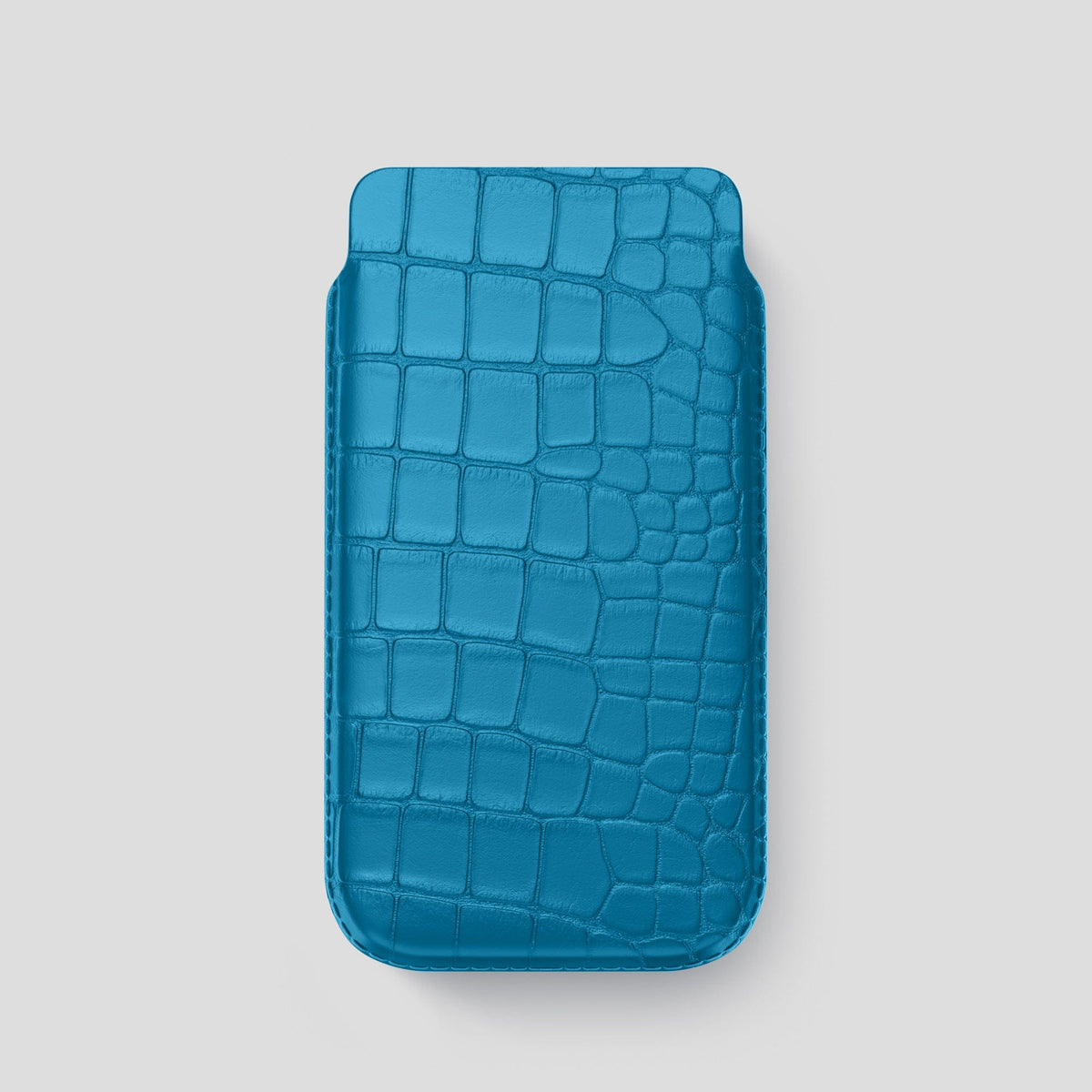 Curaçao-Blue iPhone 13 Pro Pouch Case Alligator -1 | Curaçao-Blue