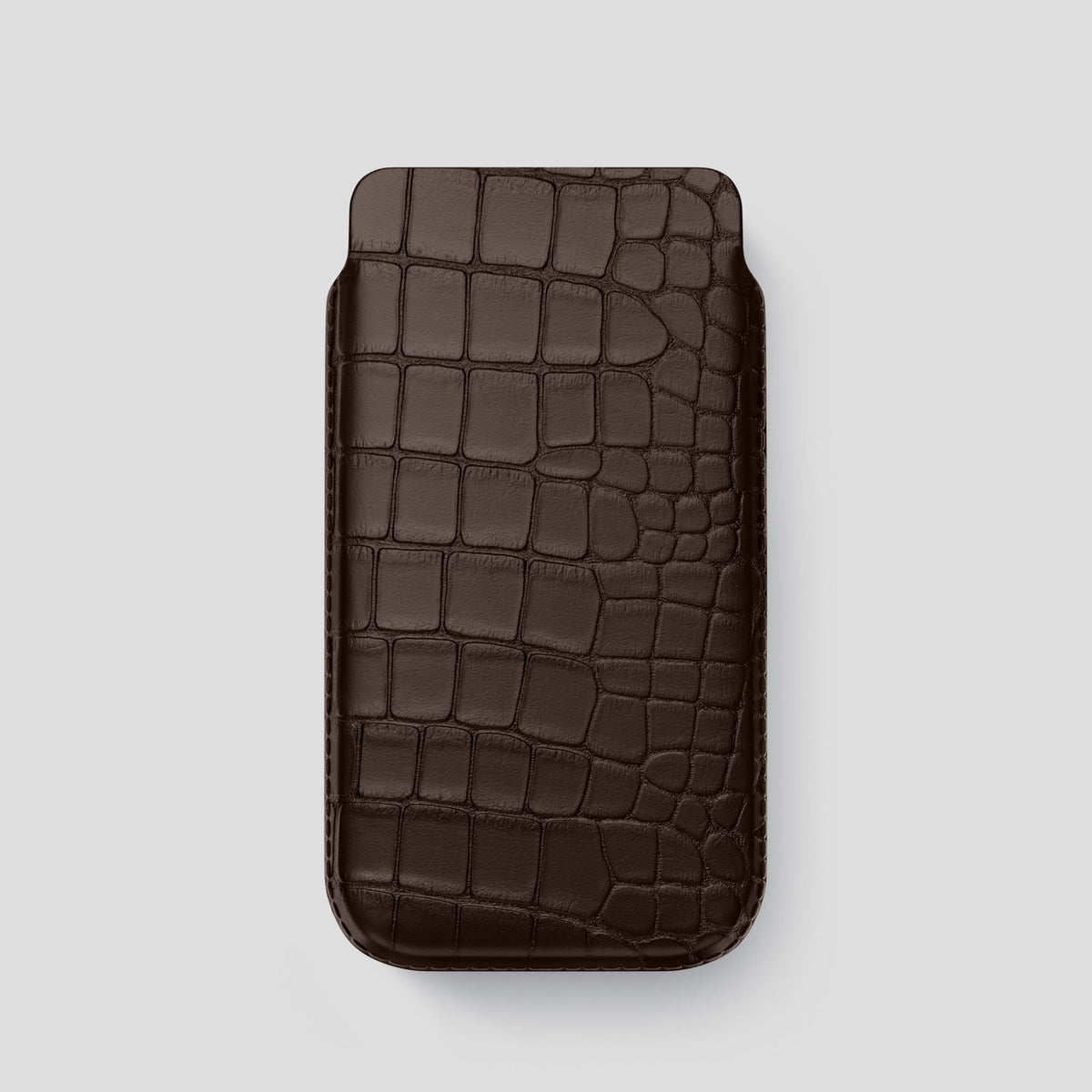 Dark Brown iPhone 13 Pro Pouch Case Alligator -1 | Dark-Brown
