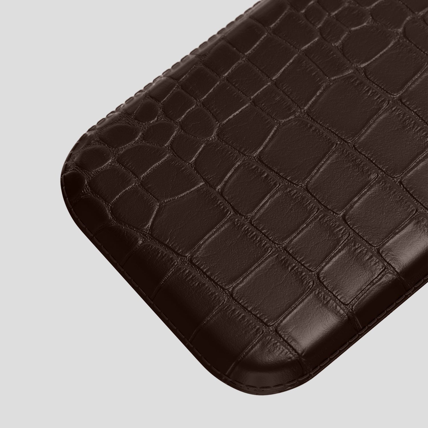 Dark Brown iPhone 13 Pro Pouch Case Alligator -3 | Dark-Brown