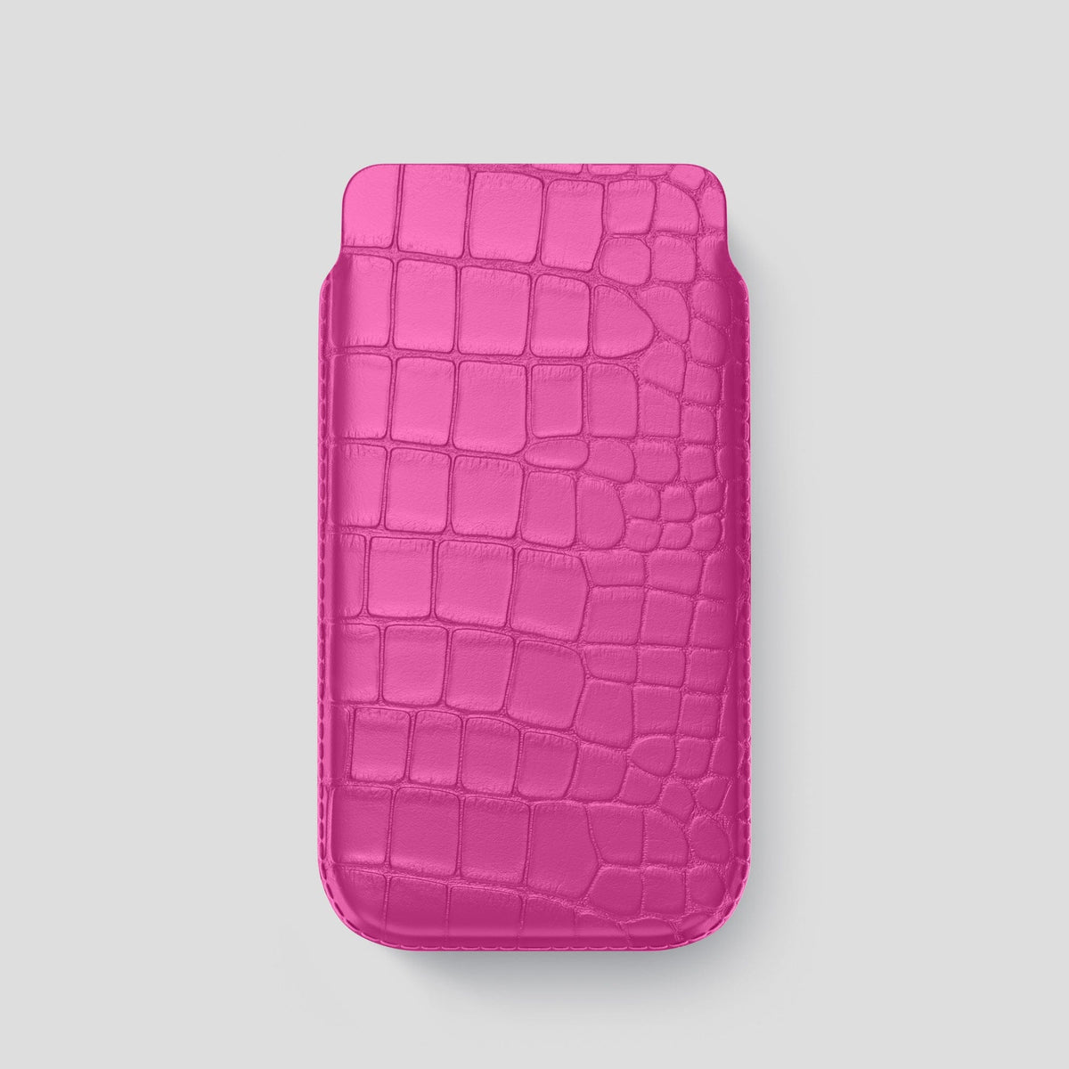 Fuchsia iPhone 13 Pro Pouch Case Alligator -1 | Fuchsia