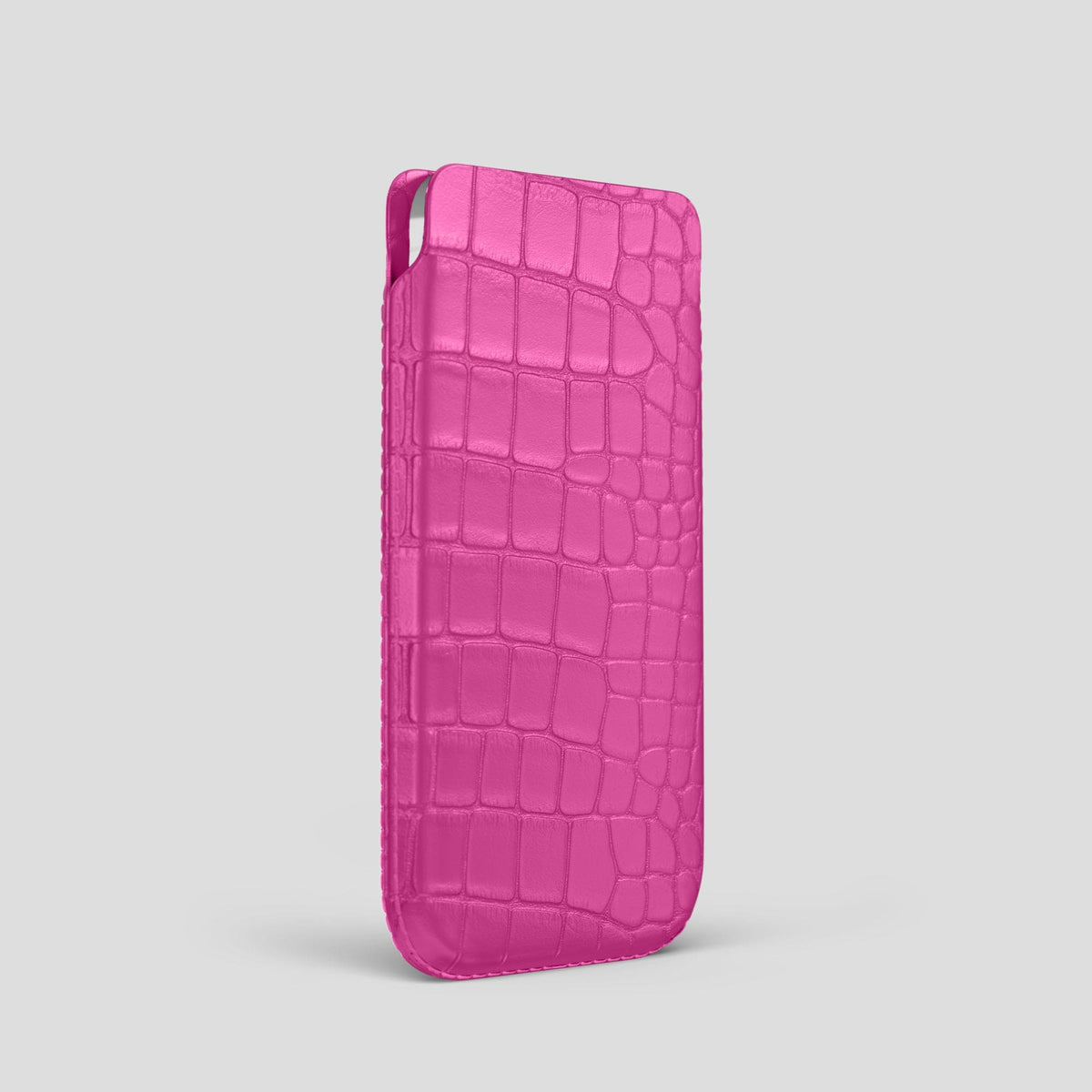 Fuchsia iPhone 13 Pro Pouch Case Alligator -2 | Fuchsia
