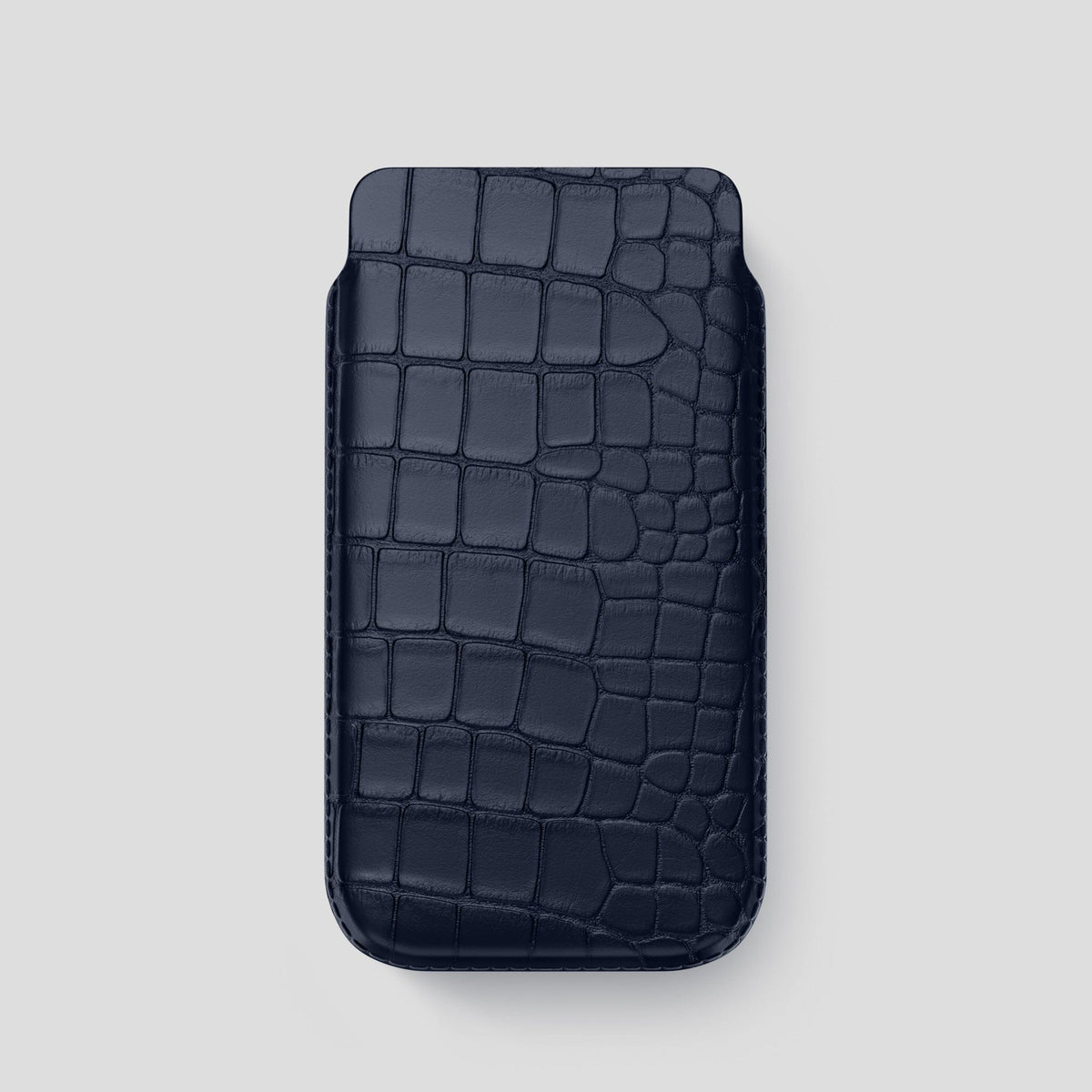 Navy Blue iPhone 13 Pro Pouch Case Alligator -1 | Navy-Blue