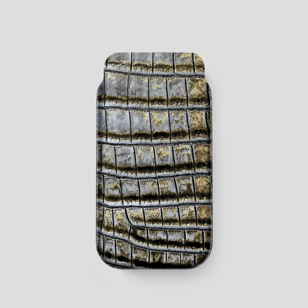 Antique-Bronze iPhone 14 Pro Himalaya Pouch Case Himalayan Crocodile -1 | Antique-Bronze
