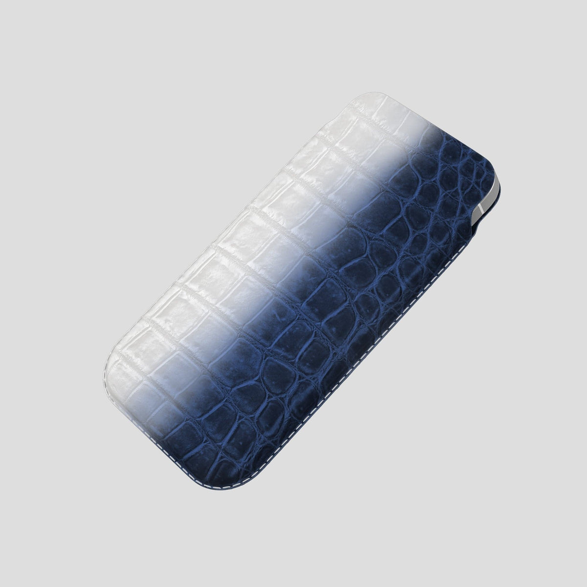 Navy Blue iPhone 14 Pro Himalaya Pouch Case Himalayan Crocodile -4 | Navy-Blue