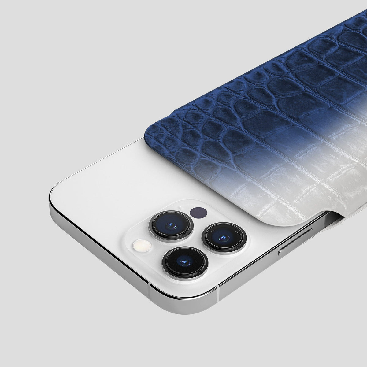 Navy Blue iPhone 14 Pro Himalaya Pouch Case Himalayan Crocodile -5 | Navy-Blue