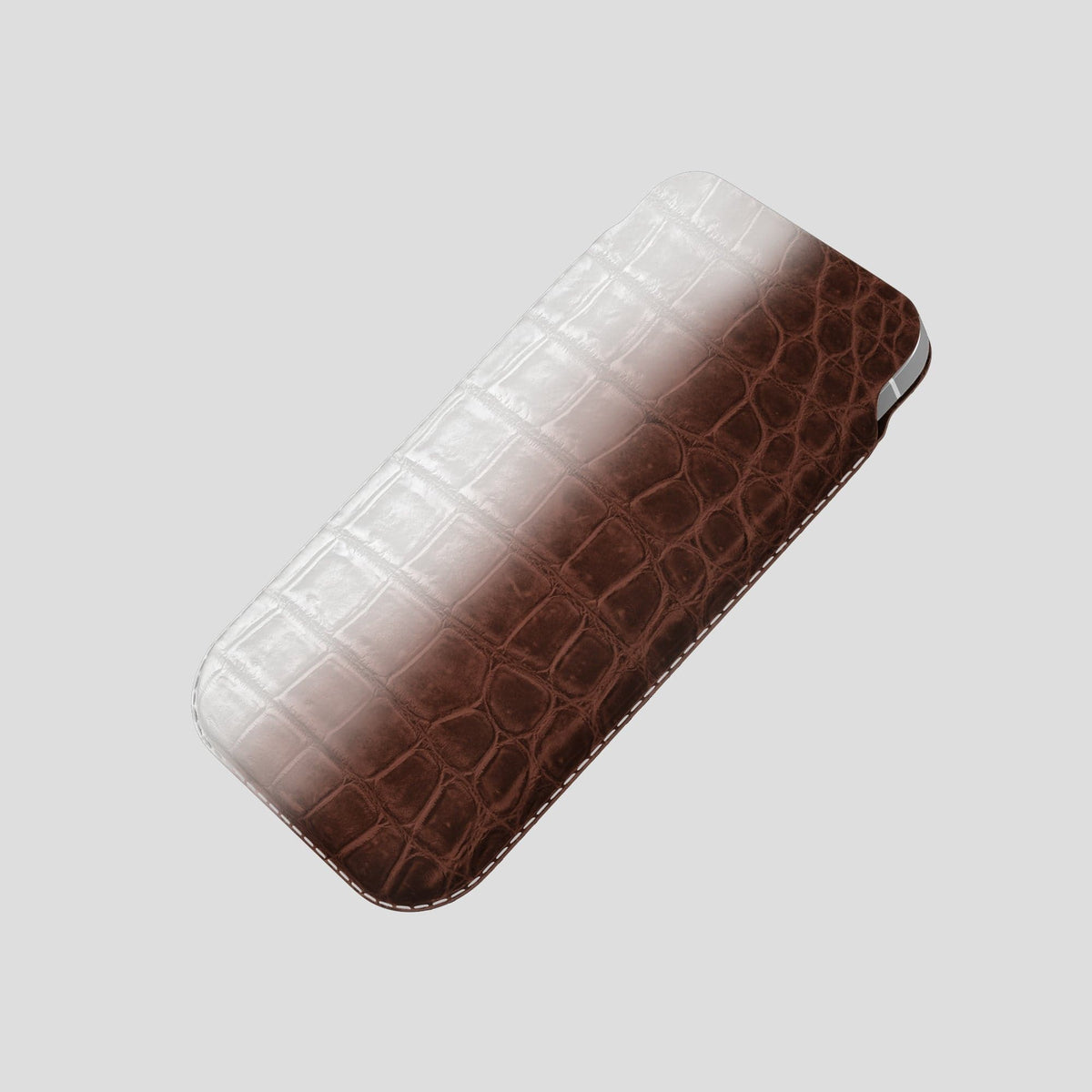 Dark Brown iPhone 14 Pro Himalaya Pouch Case Himalayan Crocodile -4 | Dark-Brown