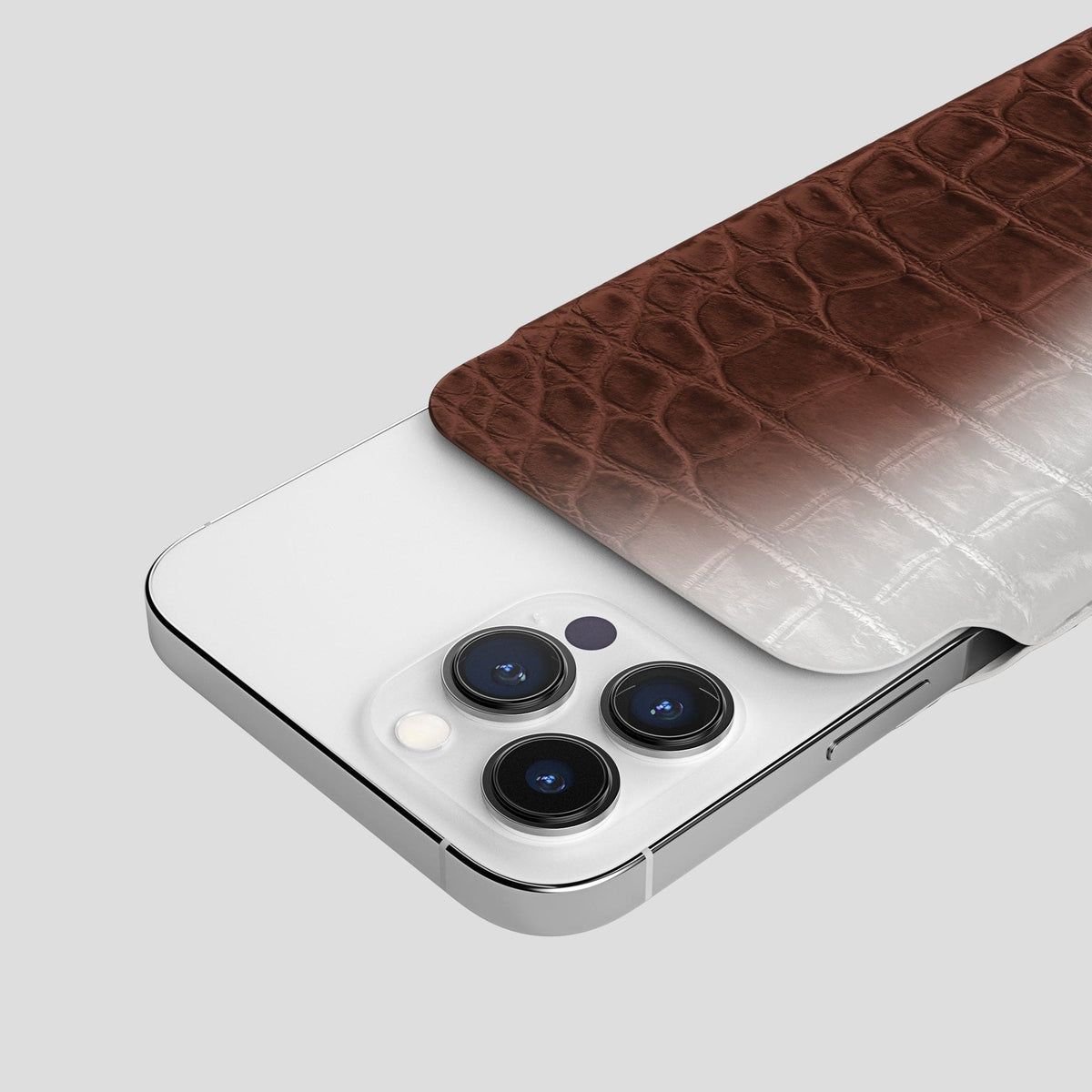 Dark Brown iPhone 14 Pro Himalaya Pouch Case Himalayan Crocodile -5 | Dark-Brown
