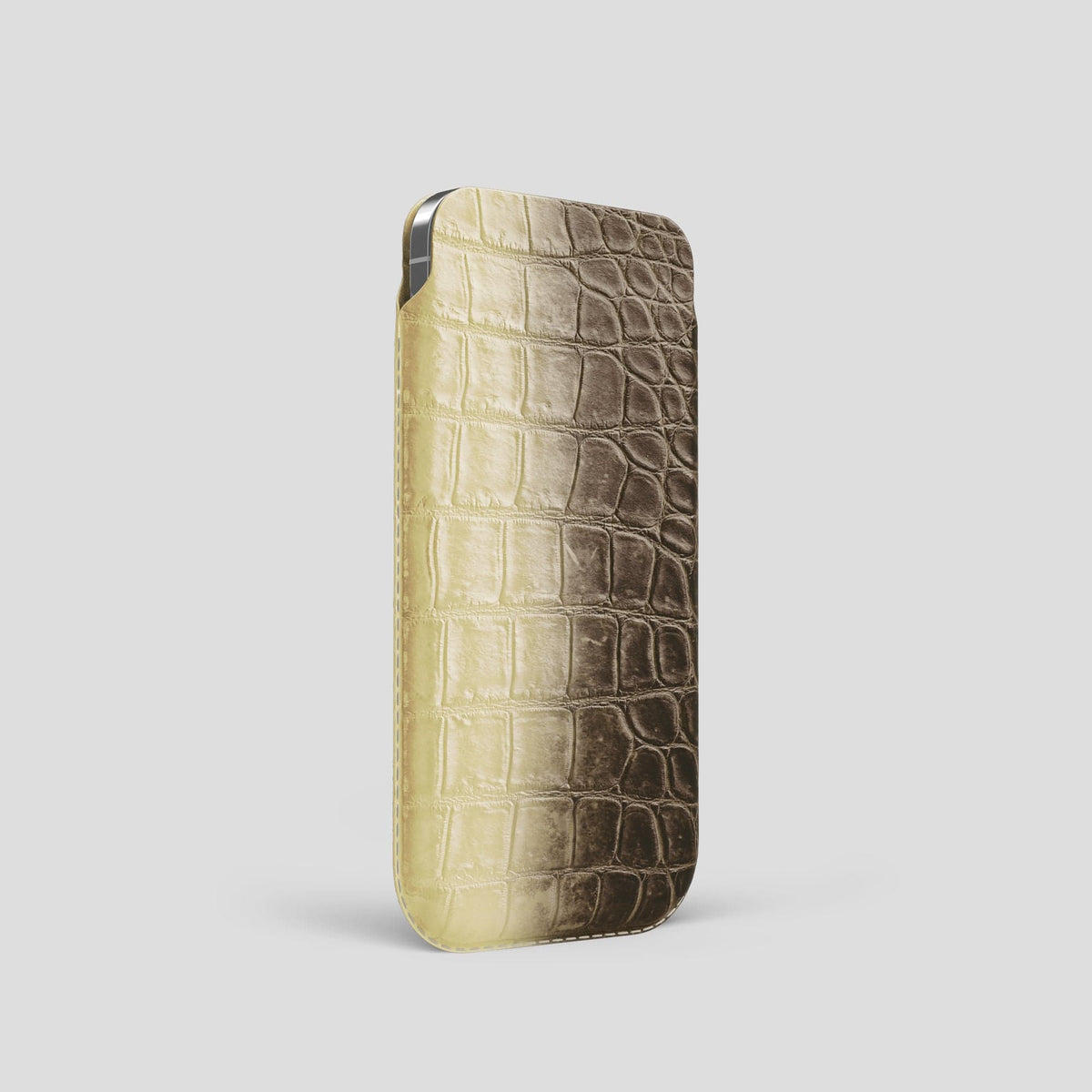Natural iPhone 14 Pro Himalaya Pouch Case Himalayan Crocodile -2 | Natural